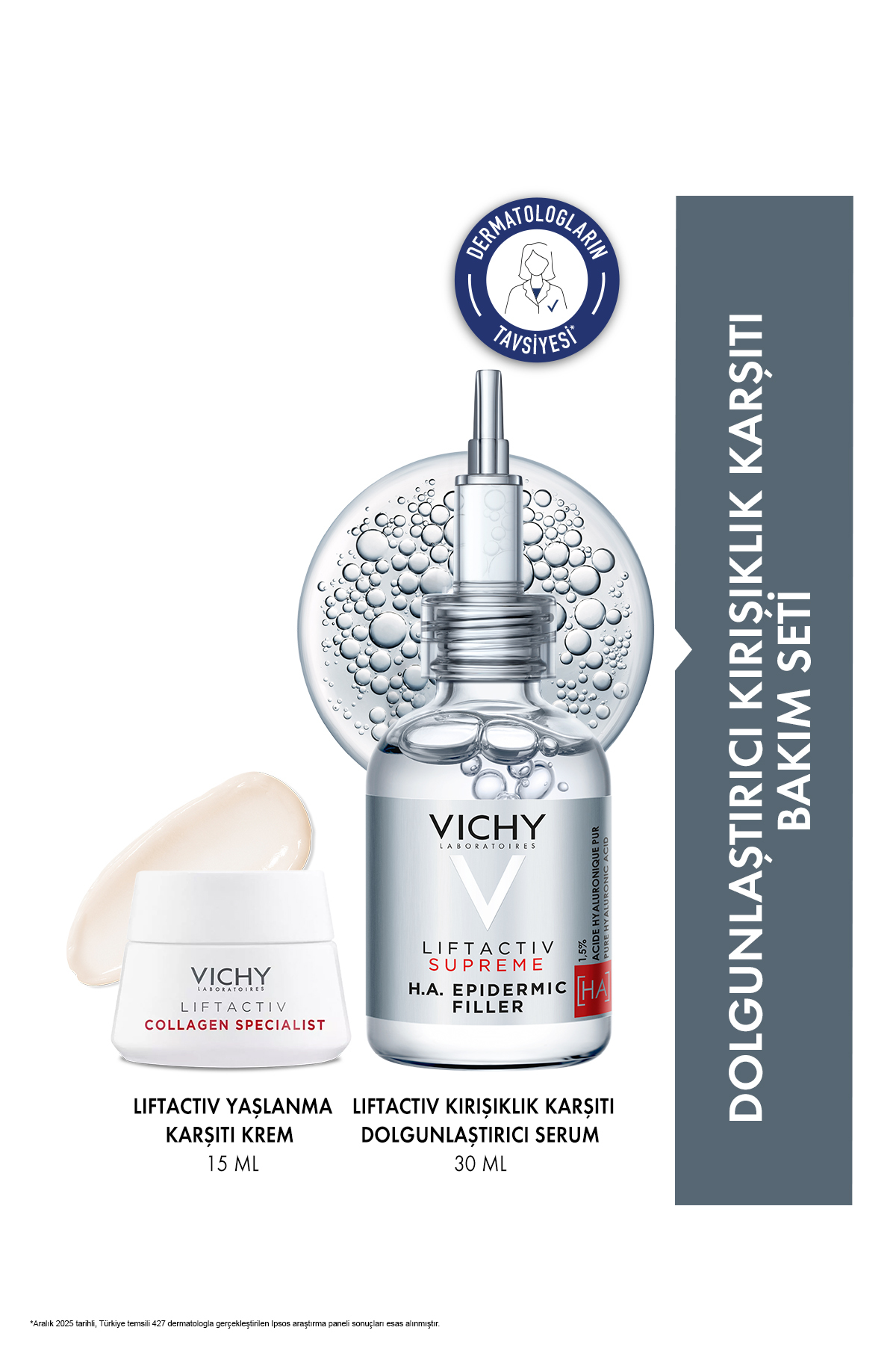 Vichy Liftactiv Kırışıklık Karşıtı Cilt Bakım Seti: Dolgunlaştırıcı Serum 30ml&Yaşlanma Karşıtı Krem 15ml — 8803963427974