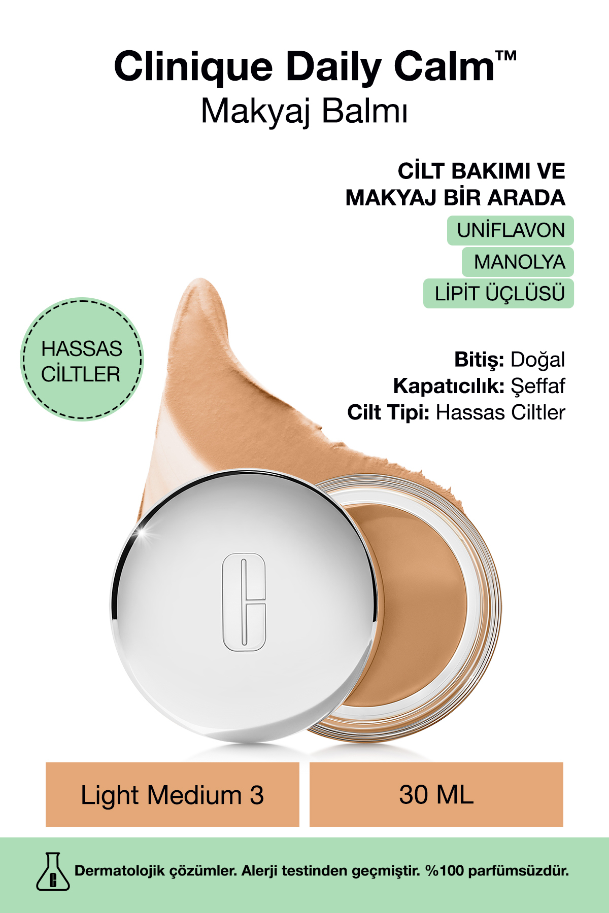 Günlük Huzur ™   Makyaj Balsamı 30ml - Hafif Orta 3 — بژ 147255 — تصویر 1 از 9