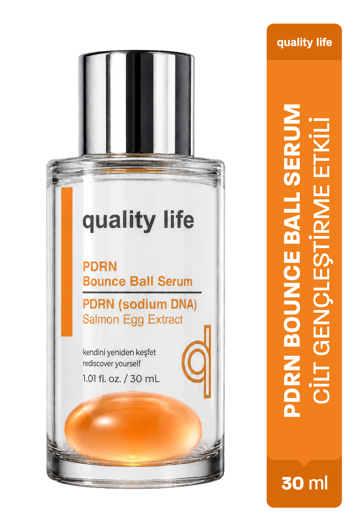 Quality Life سرم دو فاز PDRN مدل Salmon DNA Bounce Ball NAD+، یک سرم دو فاز ترمیم کننده، بازسازی کننده و جوان کننده پوست است که به از بین بردن چین و چروک و خطوط ریز کمک میکند.