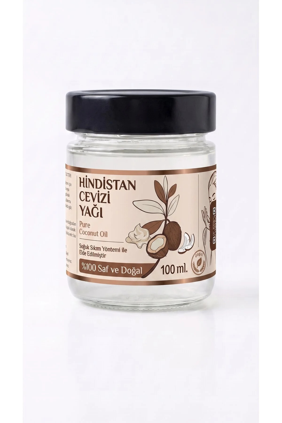 aktarloji 50 ml Saf Hindistan Cevizi Yağı / Soğuk Sıkım / %100 Saf Ve Doğal / Coconut Oil — 50ml-hindistan-cv-yagisaf