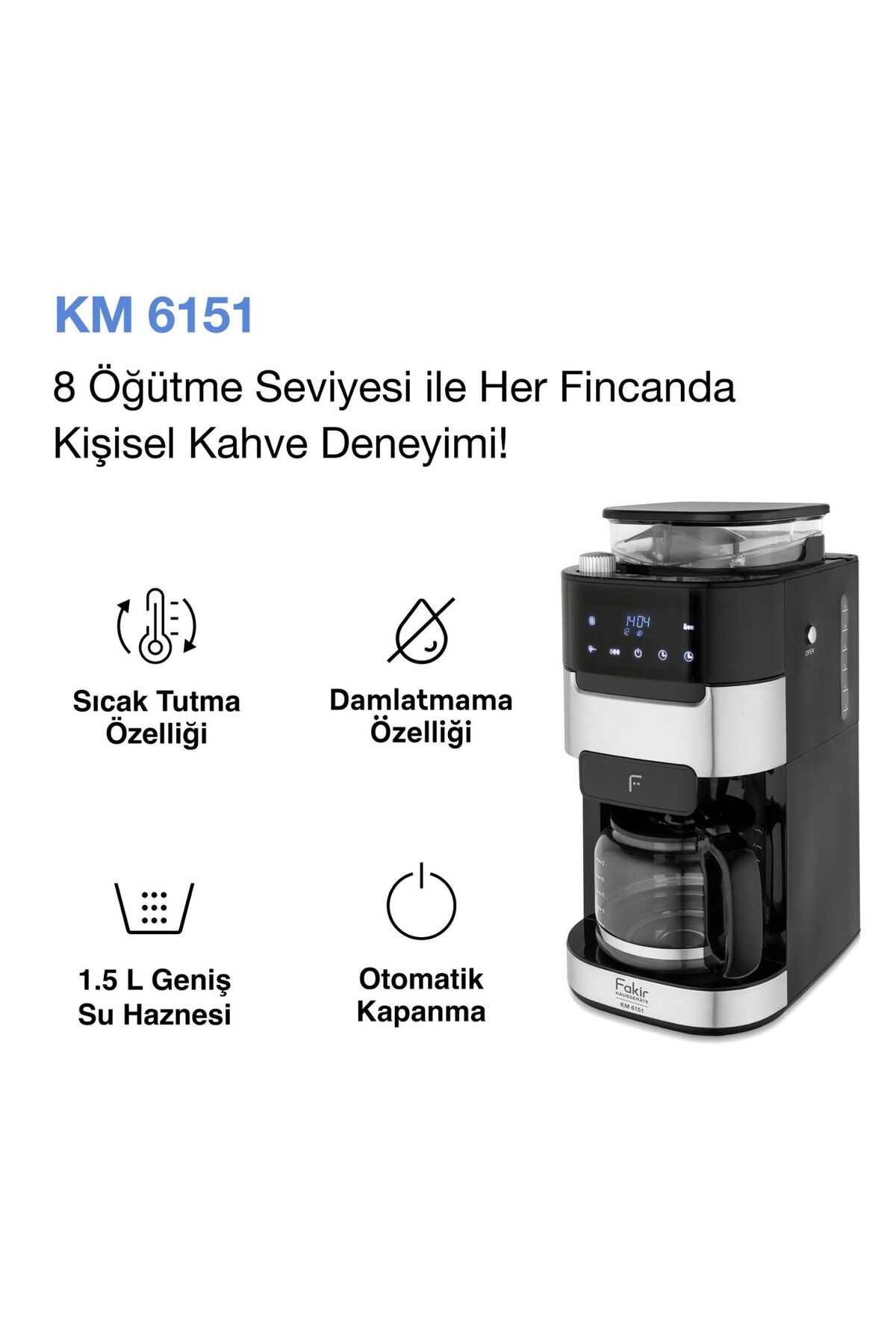 KM 6151 Kahve Öğütücülü Filtre Kahve Makinesi 2