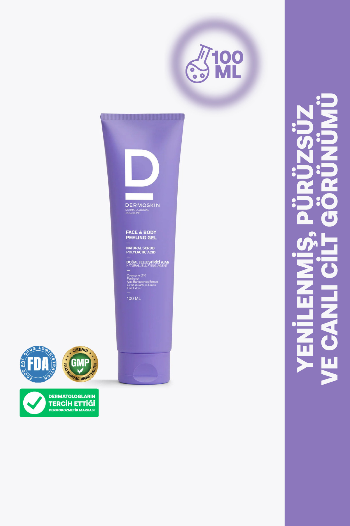 Dermoskin Face & Body Peeling Jel | Yüz ve Vücut Peelingi | Nemlendirici Probiyotik Cilt Bakımı | 100 ml — DER0293