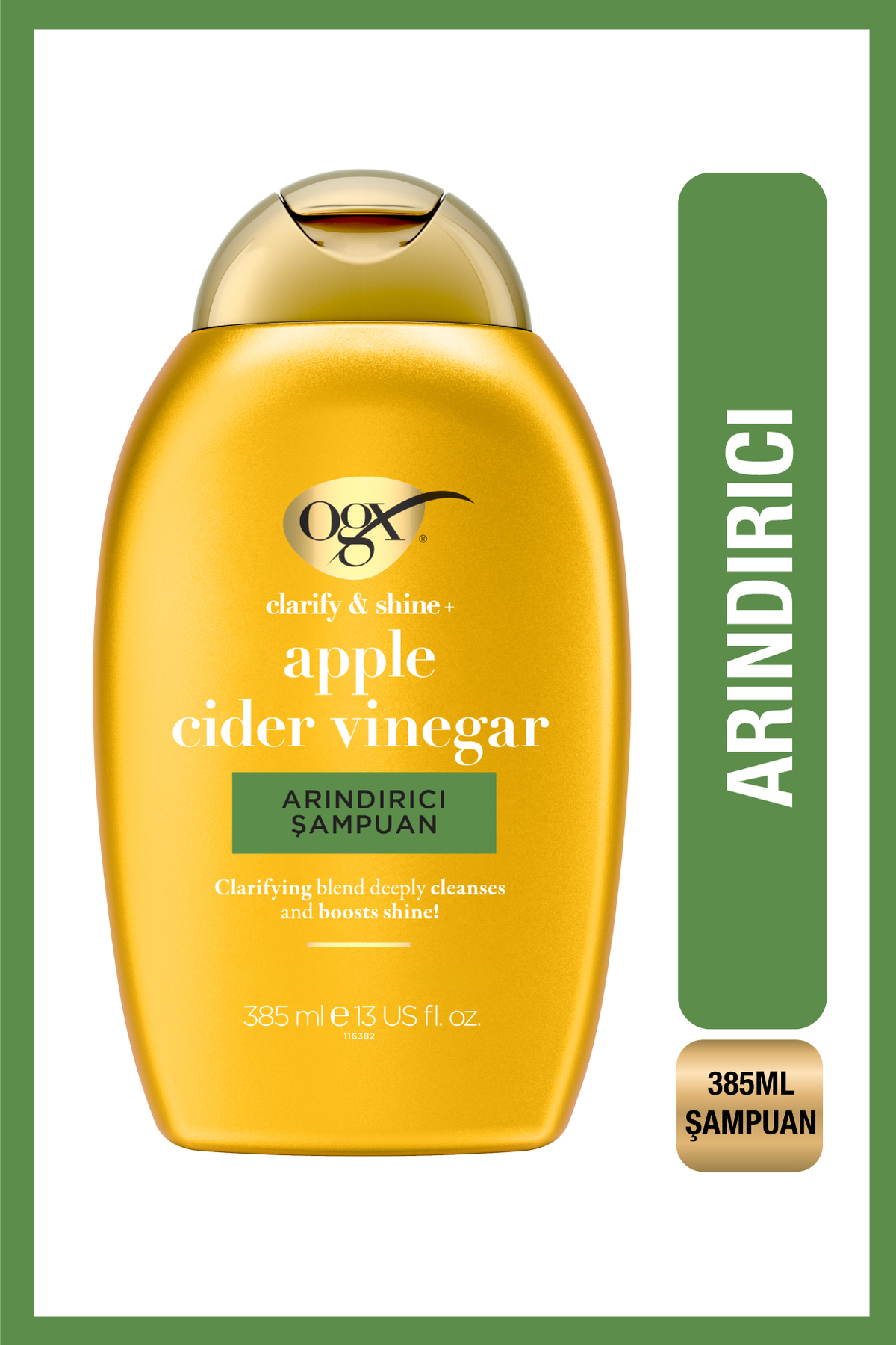 OGX Elma Sirkesi Işıltı Veren Sülfatsız Şampuan 385 ml — 3574661531656