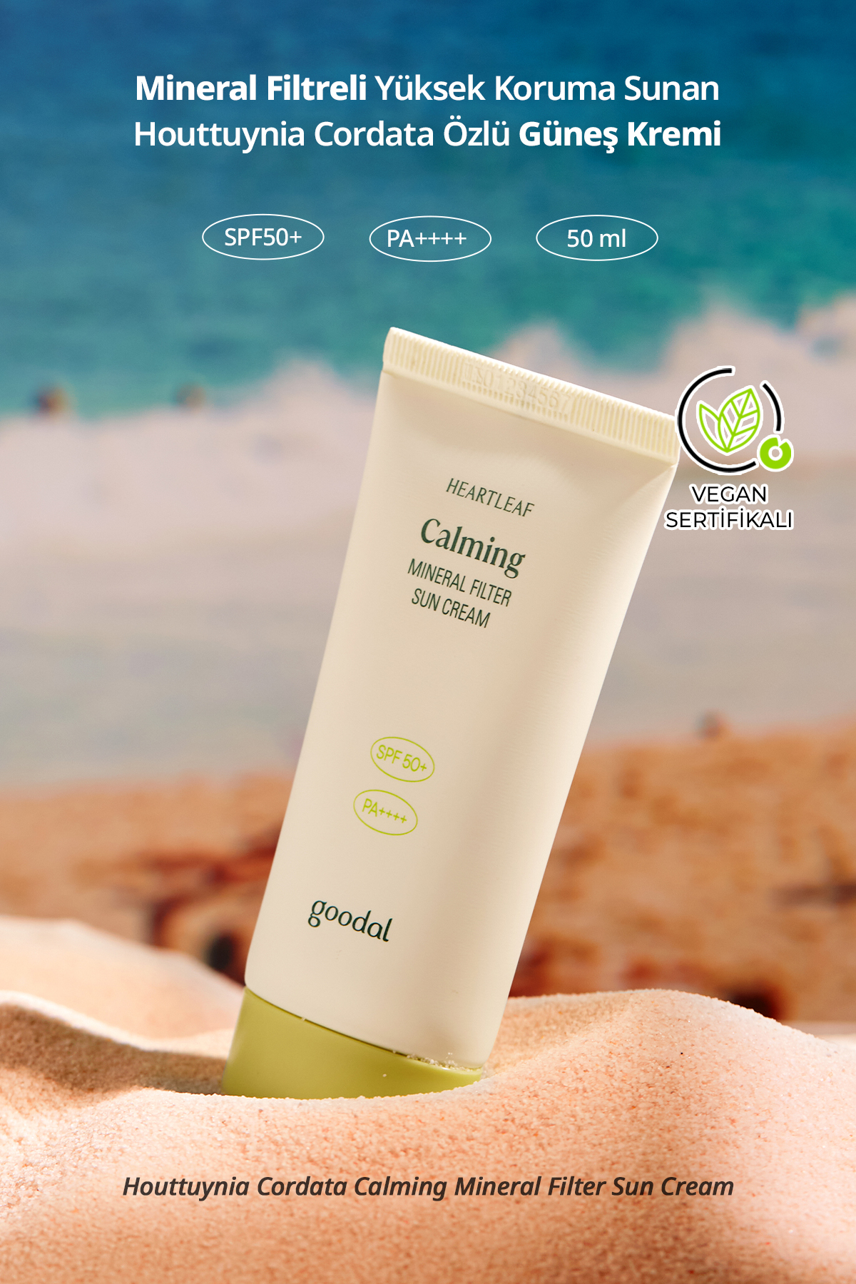 Goodal Heartleaf Mineral Filter Sun Cream - Houttuynia Cordata Özlü Mineral Filtreli Güneş Kremi — YPD-GDL00215