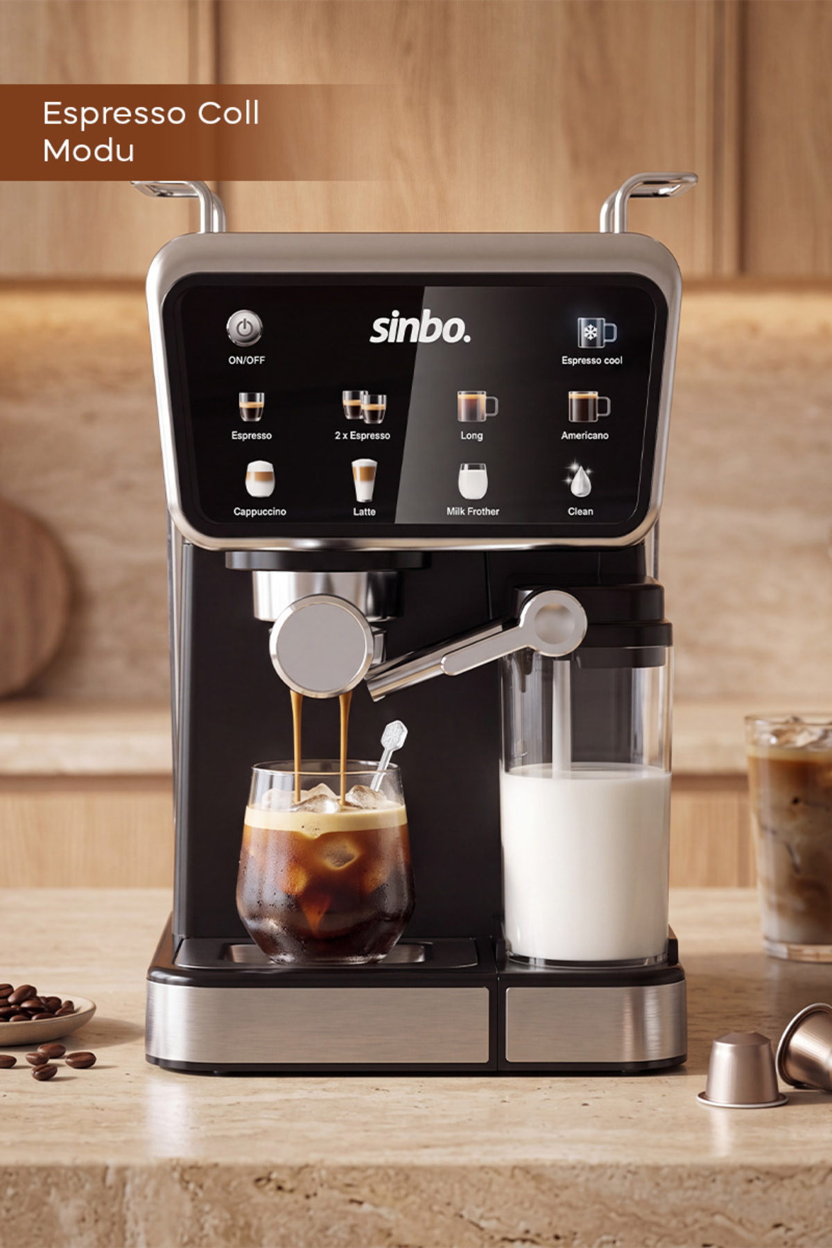 Kapsül Ve Kuru Kahve Aparatlı Süt Köprütücülü 1.5l 20 Bar Profesyonel Espresso Makinesi - Scm 2996 8