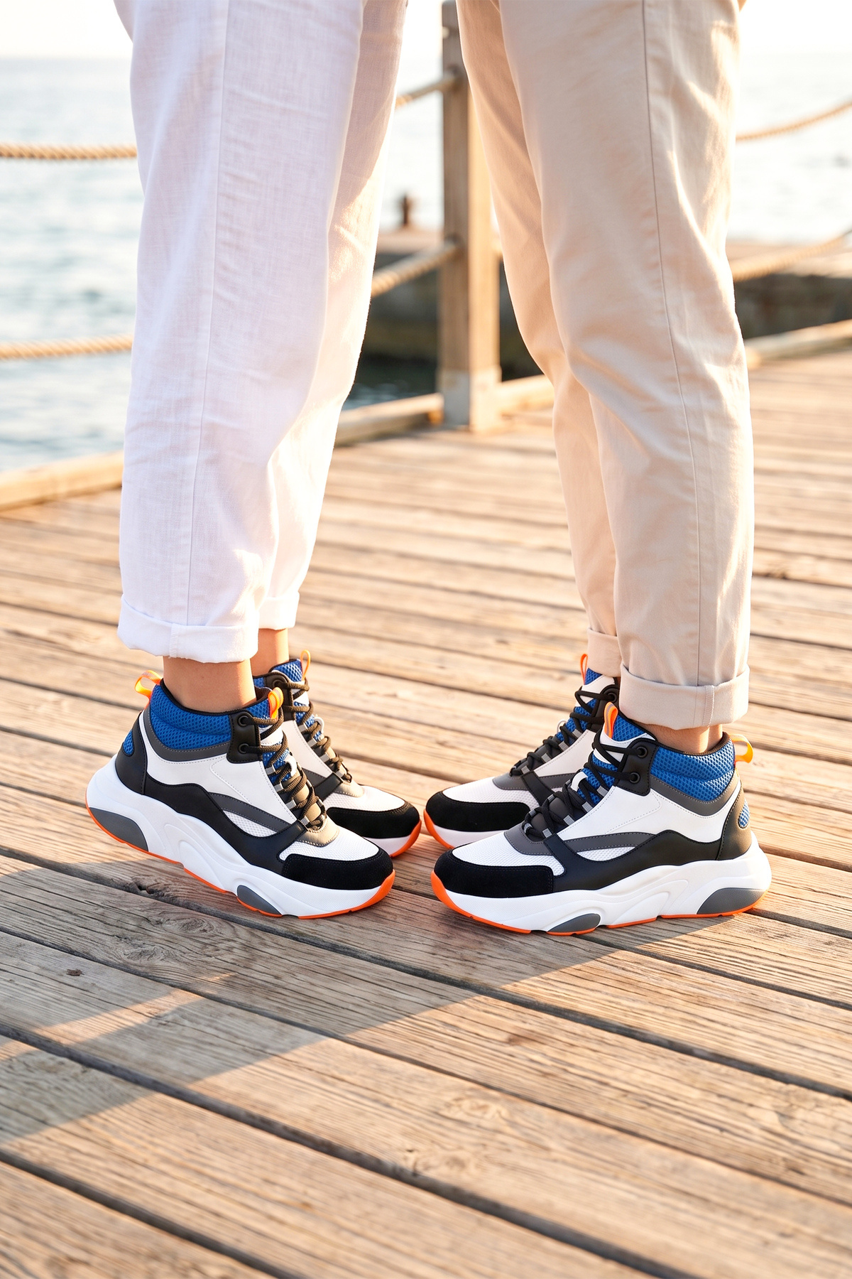 DARK SEER DS.MJ1838 Bilekli B. Mavi Unisex Sneaker Günlük Bilekli Spor Ayakkabı görsel 6