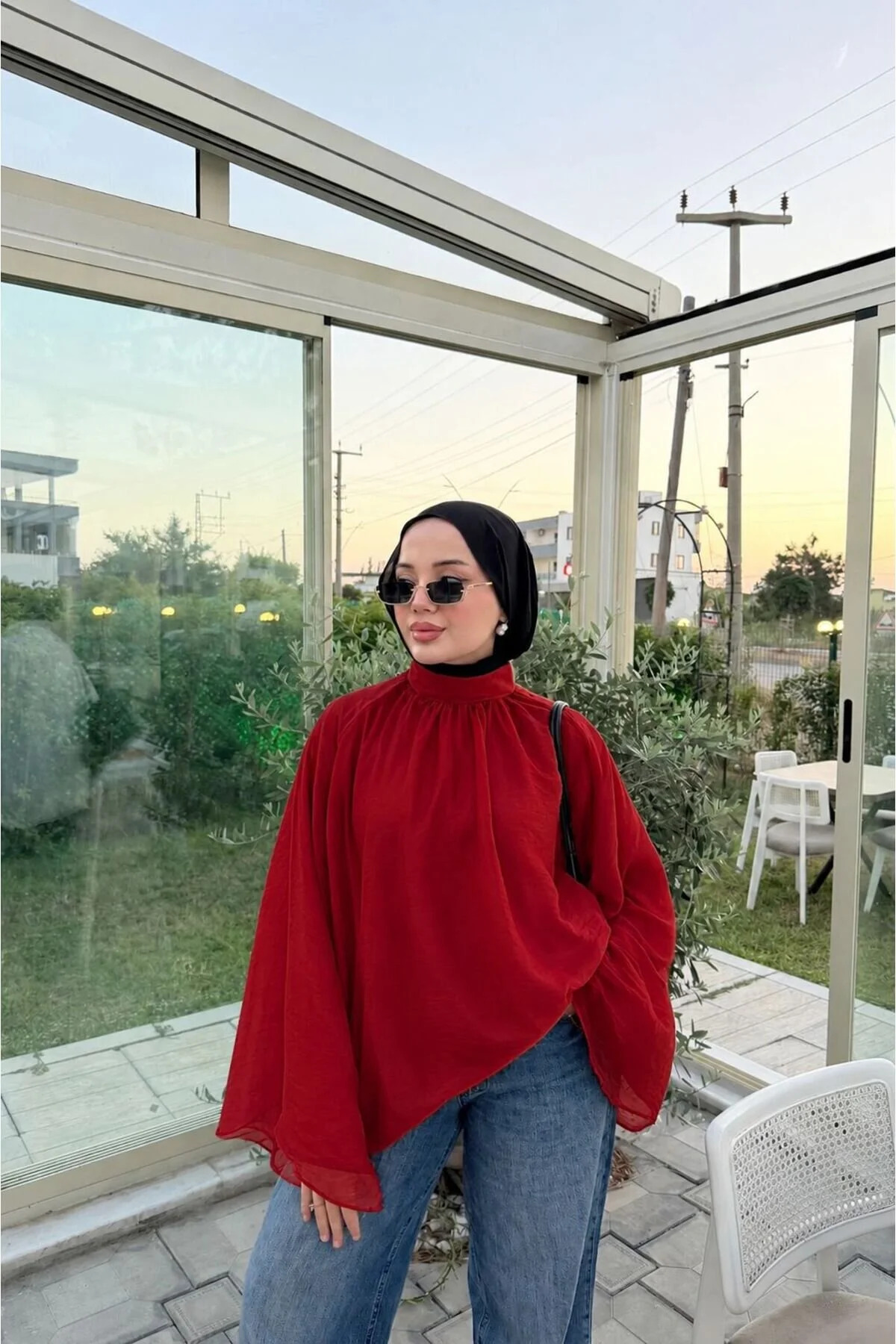 Faya Boutique Kırmızı Şifon Velisa Bluz
