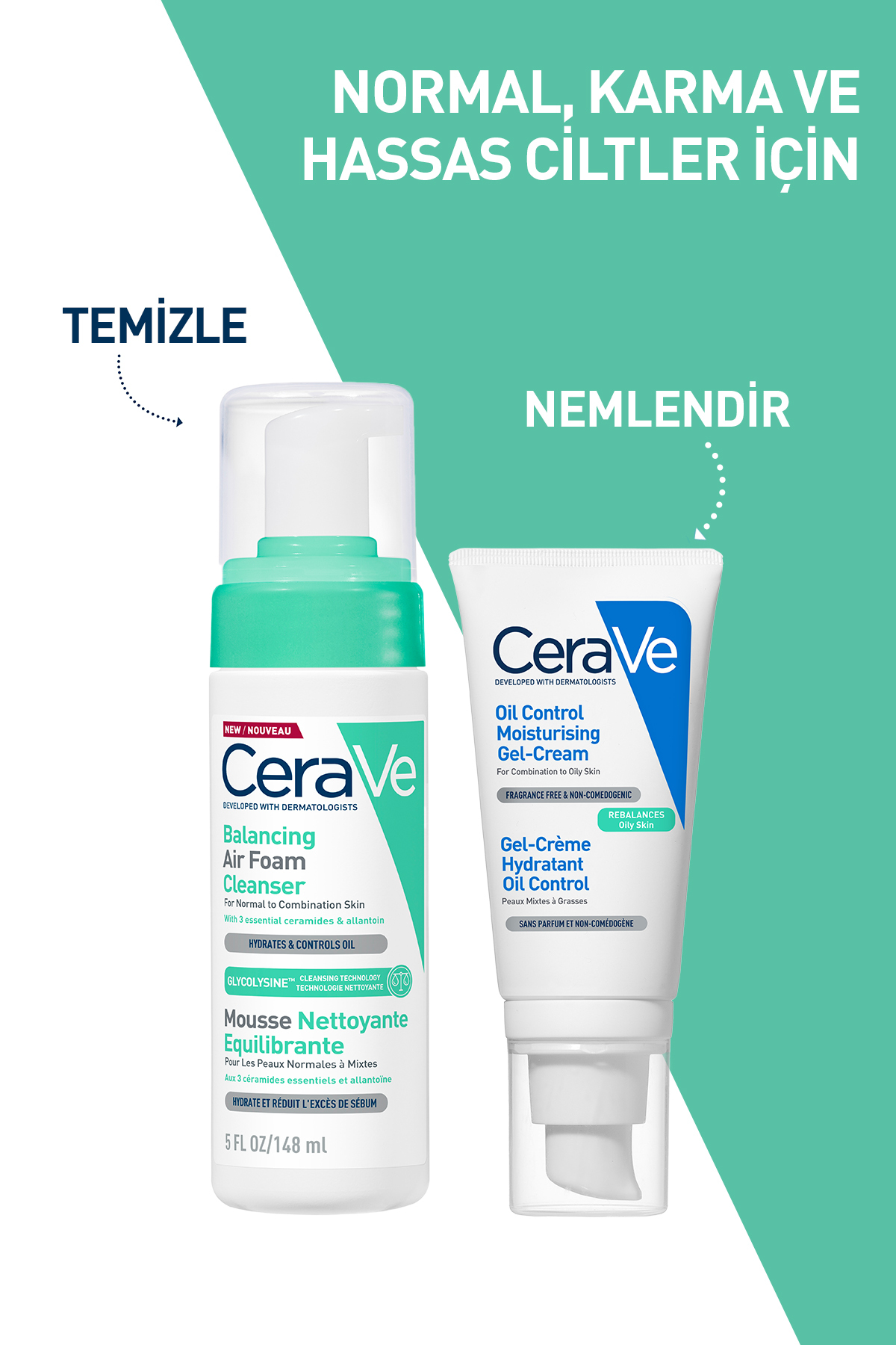 Air Foam Normal, Karma Ve Hassas Ciltler İçin Köpük Temizleyici 148 ml ve Havlu Saç Bandı Seti — 217421742174 — تصویر 6 از 8