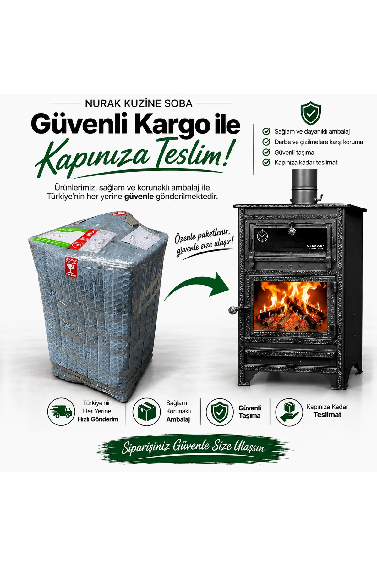 Fırınlı Şömine Soba Odun Kömür Yakıtlı Lüks Fırınlı Kuzine 6