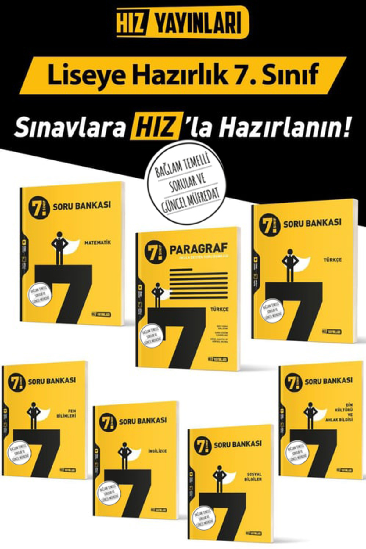 Hız Yayınları 7.sınıf Soru Bankası Set MAT-FEN-TÜRKÇE-SOSYAL-DİN