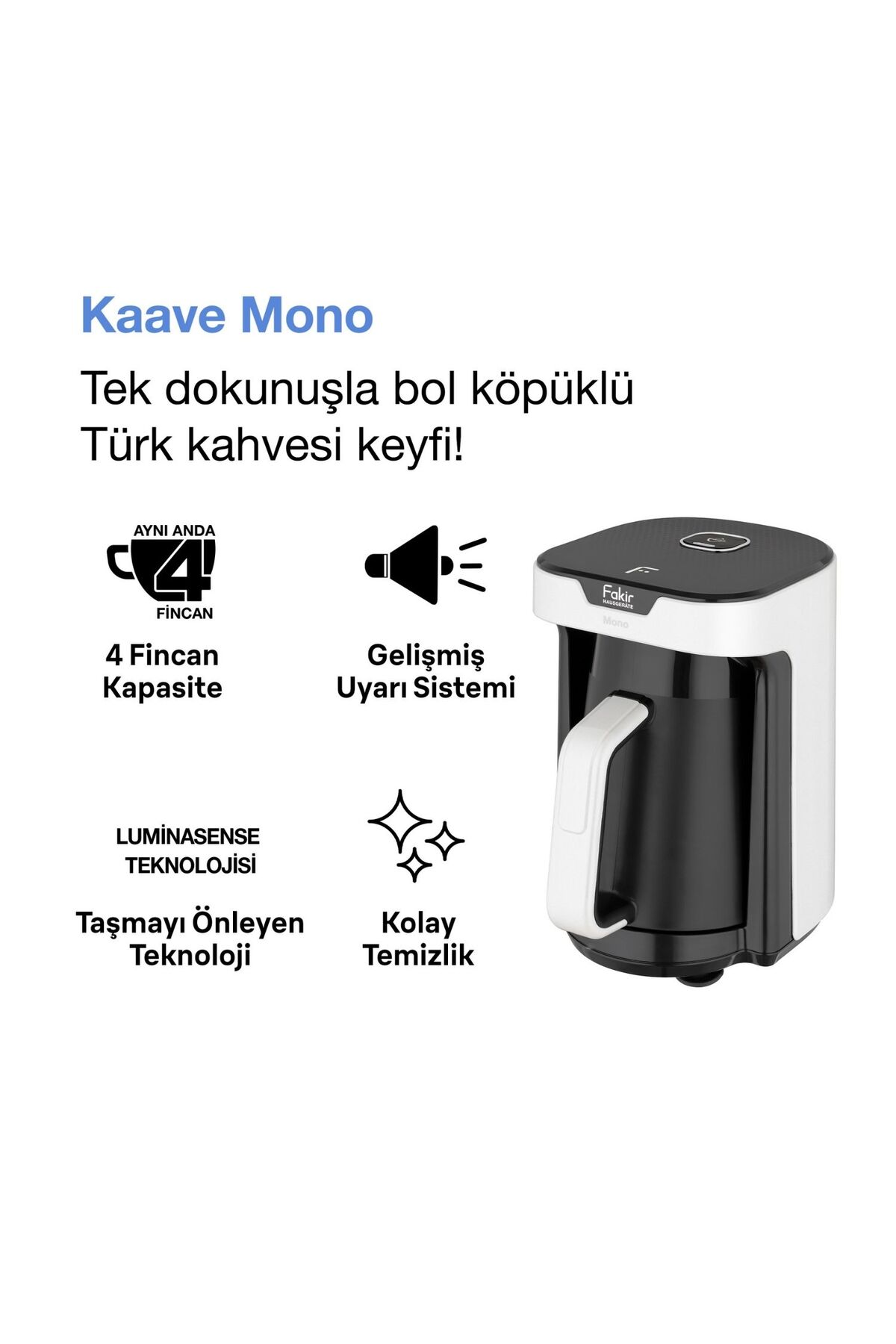 Kaave Mono Türk Kahvesi Makinesi Beyaz 2