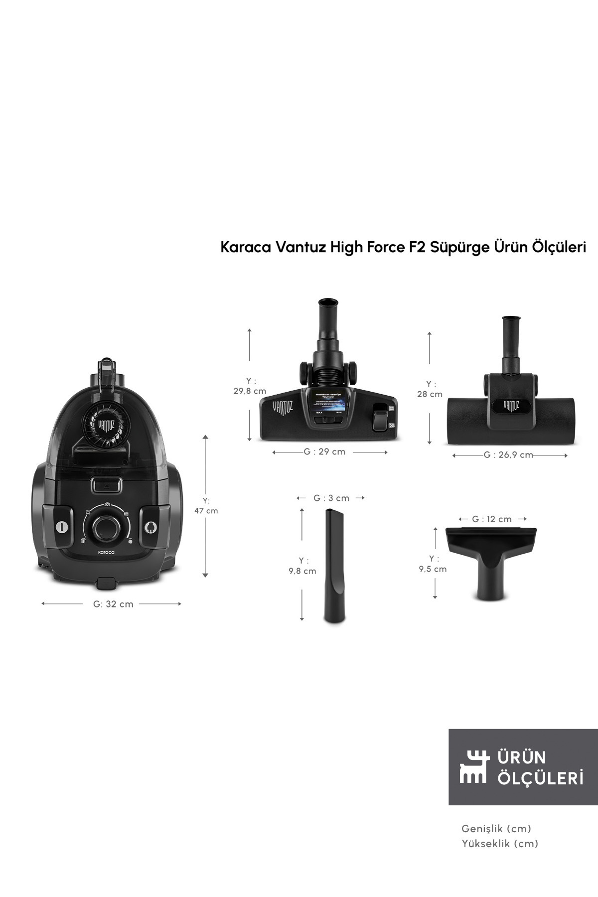 Karaca Vantuz ForceX Toz Torbasız Elektrikli Süpürge Black