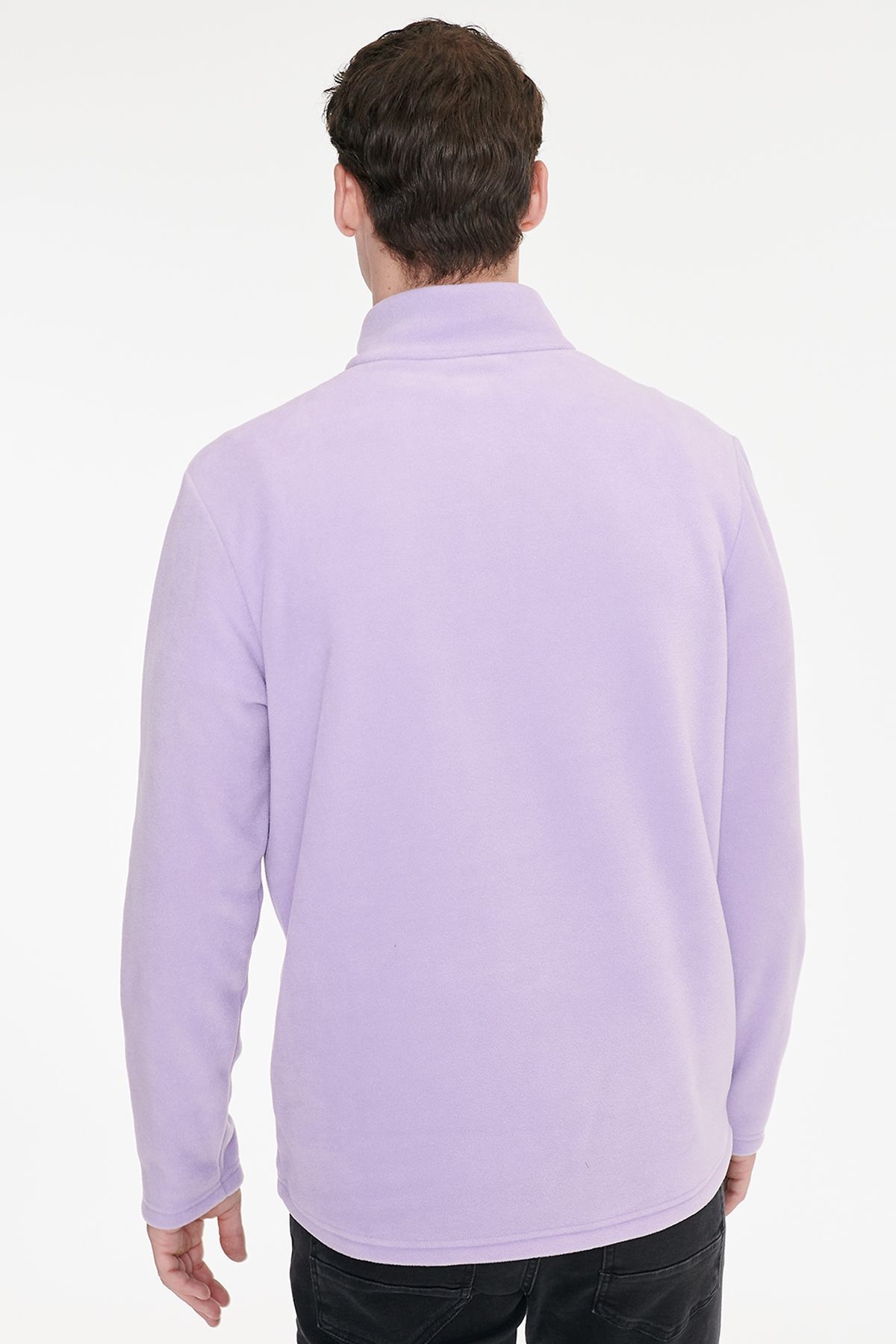 AC&Co / Altınyıldız Classics Lila Anti-Pilling Tüylenme Yapmayan Standart Fit Dik Yaka Polar Sweatshirt görsel 5