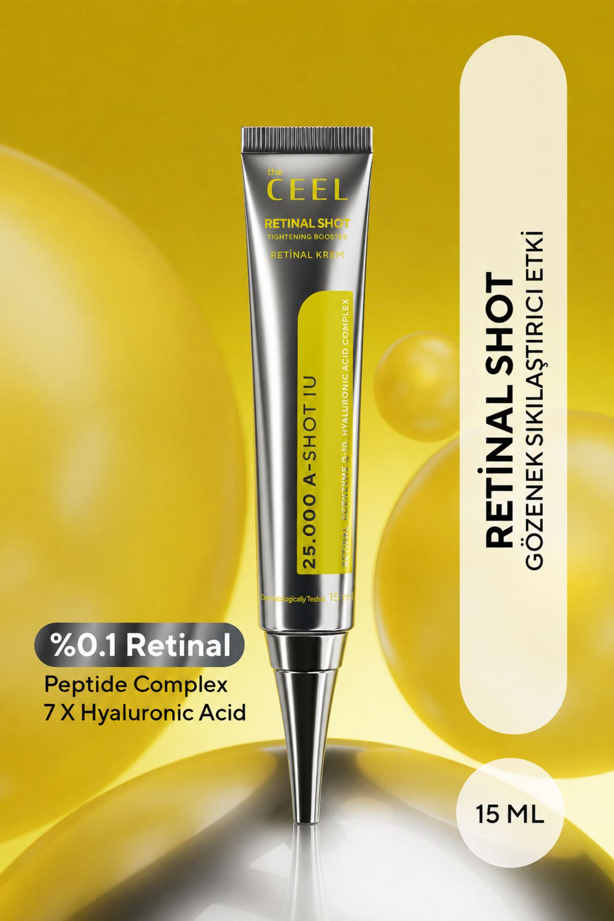 The Ceel Retinal Shot %0,1 Sıkılaştırıcı & Güçlendirici Krem Retinal,7x Hyalu...