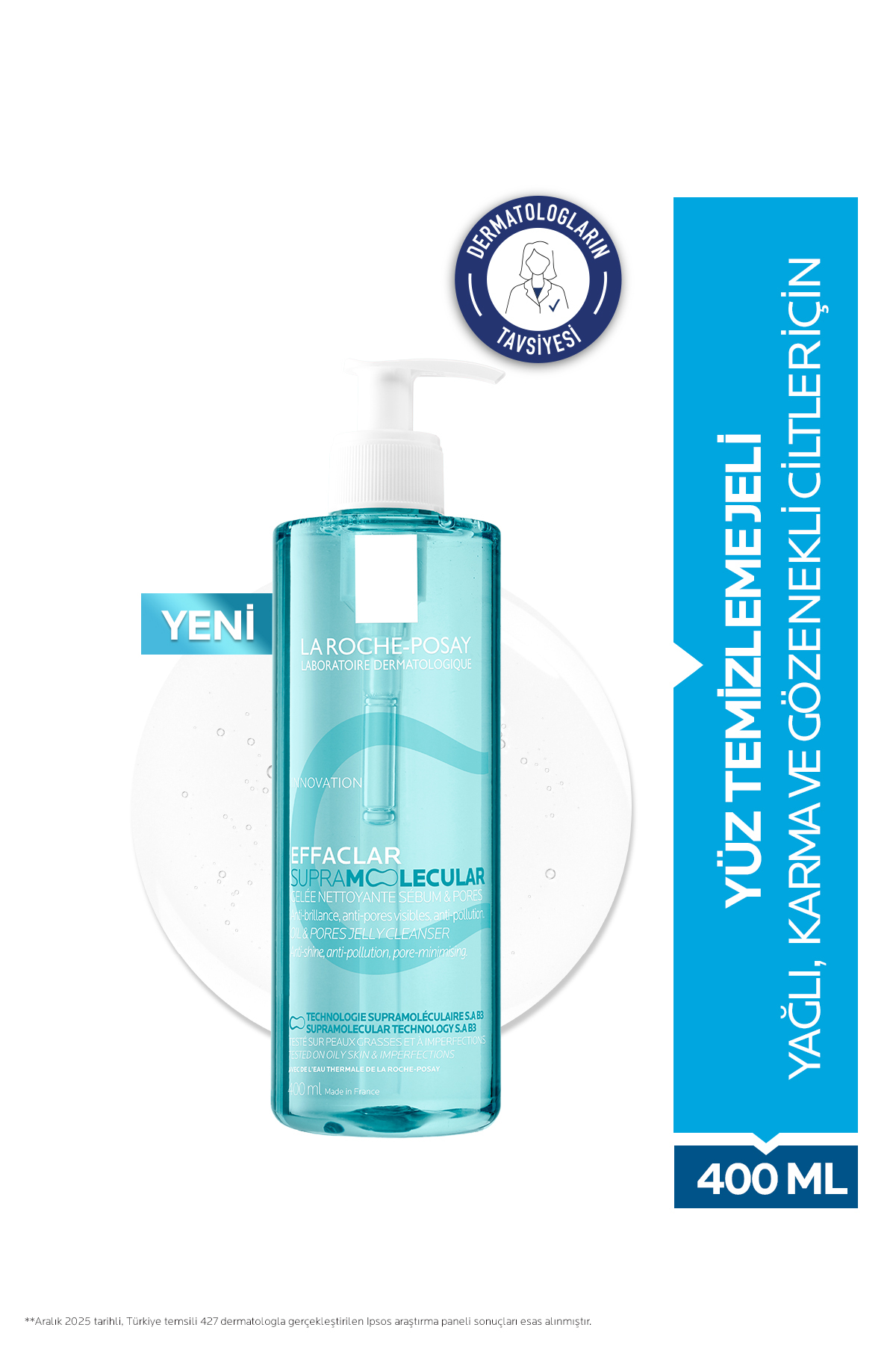 Effaclar Supramolecular Karma ve Yağlı Ciltler İçin Gözenek Karşıtı Yüz Temizleme Jeli 400 ml — 3337875954006 — تصویر 1 از 9