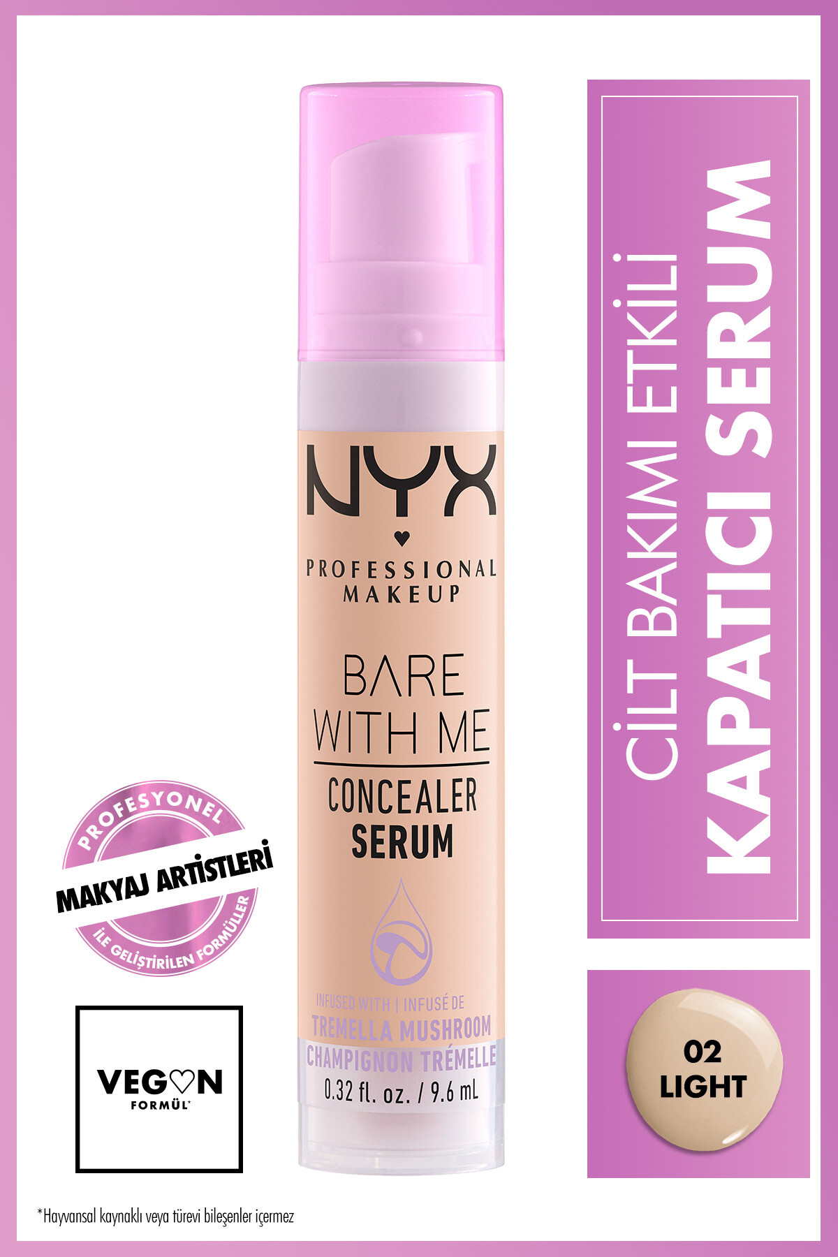 NYX Professional Makeup Bare With Me Concealer Serum 02 Light Concealer — مشکی BWMKPTCSRM