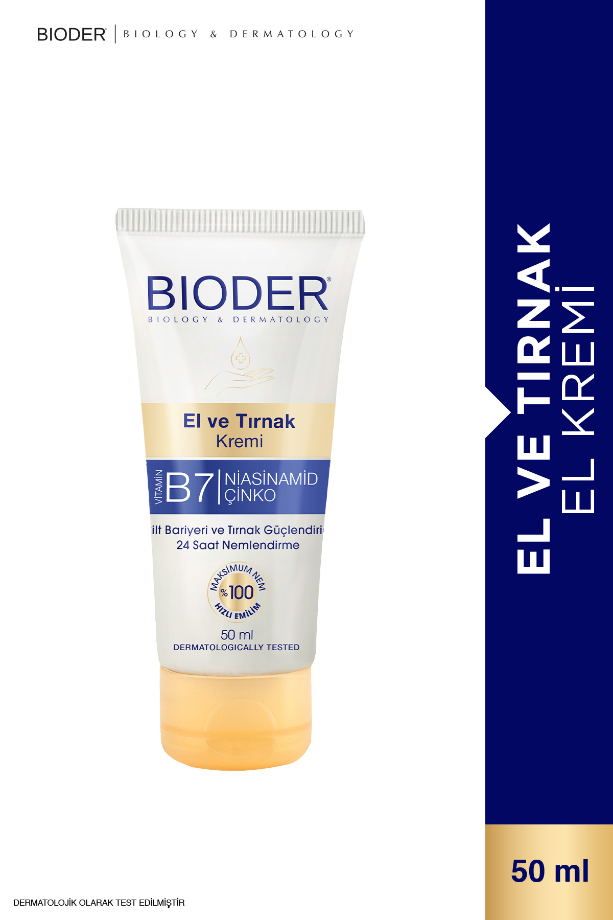 Bioder El ve Tırnak Kremi Cilt Bariyeri ve Tırnak Güçlendirici 50 ml - Vitamin B7 Niasinamid Çinko — 8680512633891