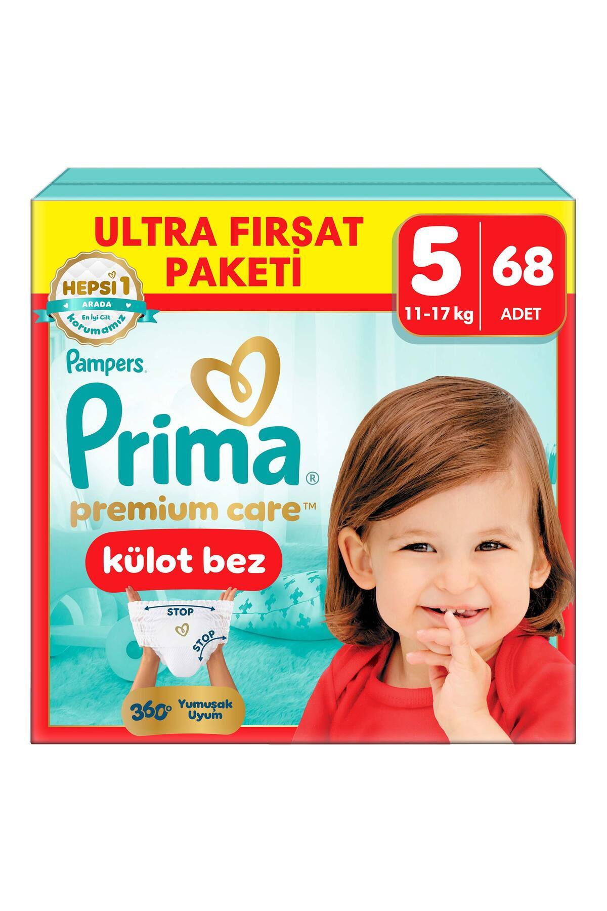 Prima Premium Care Külot Bez Ultra Fırsat Paketi 5 Numara 68 Adet Bebek Bezi