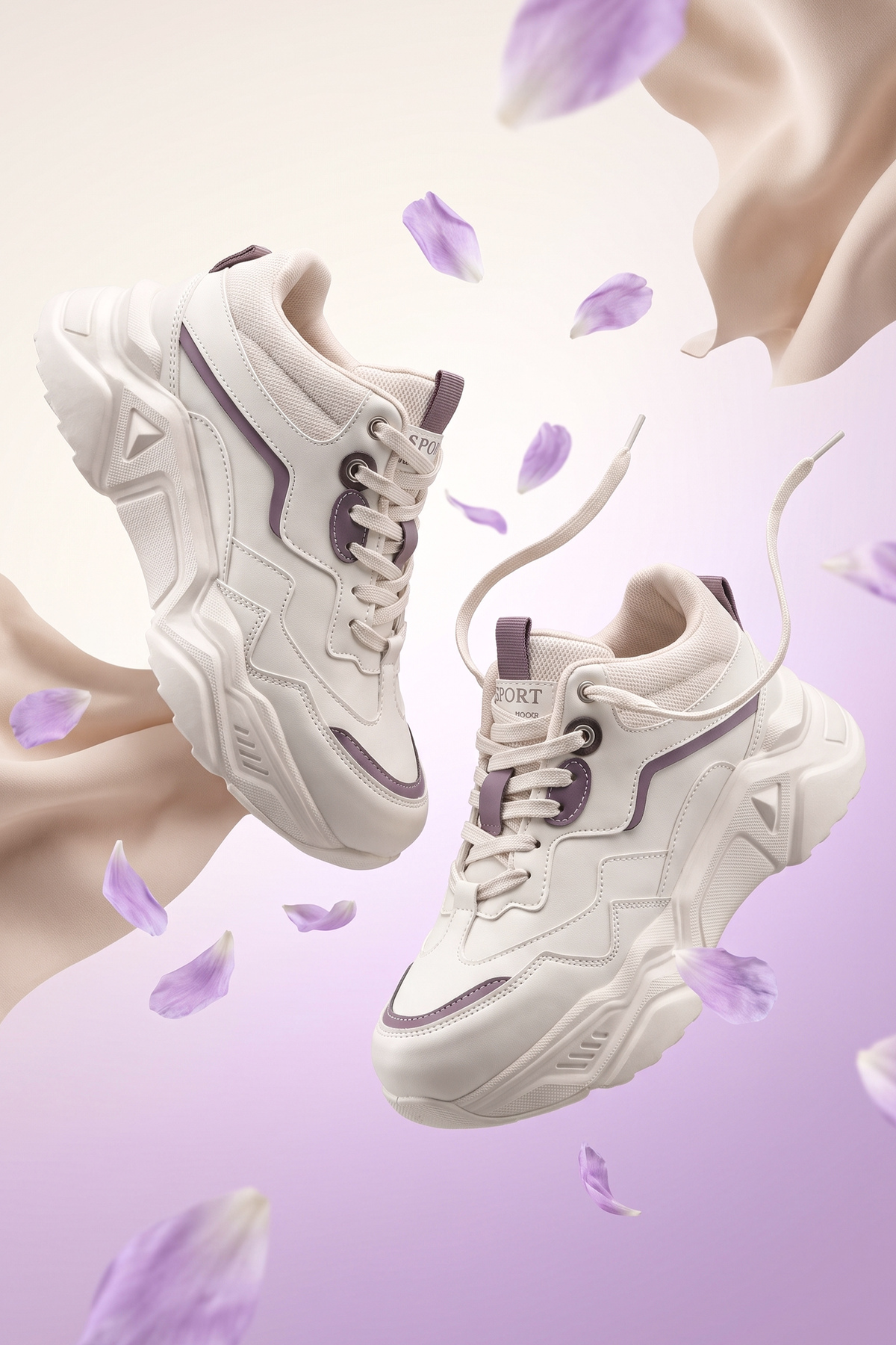 DS.PMD239K2110 Bilekli Mor Kadın Sneaker Günlük Bilekli Spor Ayakkabı 3