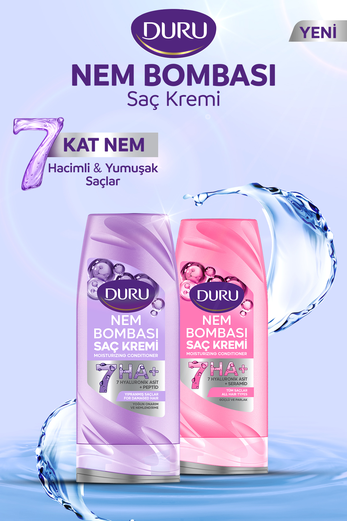 Nem Bombası 7’li Hyaluronik Asit ve Seramidli Güçlü Parlak Saç Bakım Seti (Şampuan,Saç Kremi,Sprey K — EVYSET455 — تصویر 5 از 6