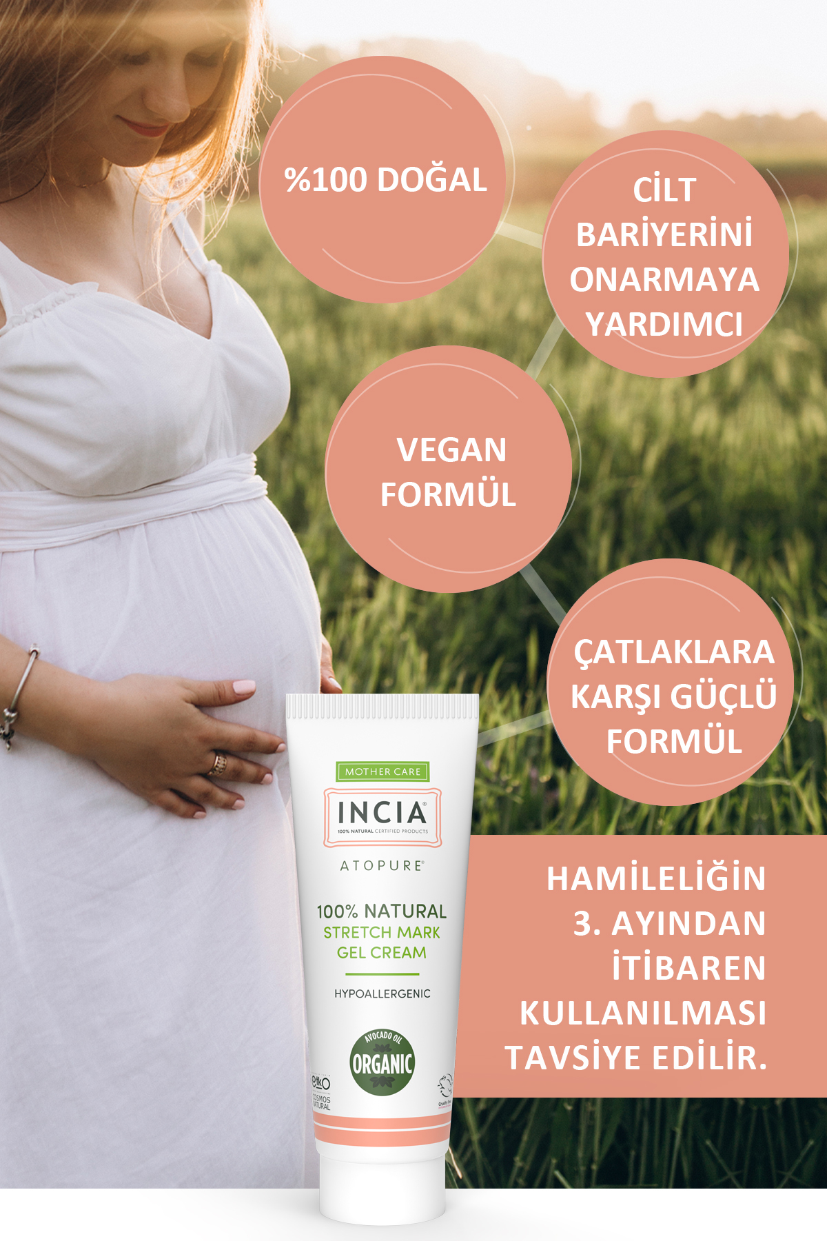 ATOPURE ® %100 Doğal Karın Çatlak Jel Kremi Çatlak Önleyici Organik Avokado Yağı Hamilelikte 75 ml — 8681511090302 — تصویر 5 از 6