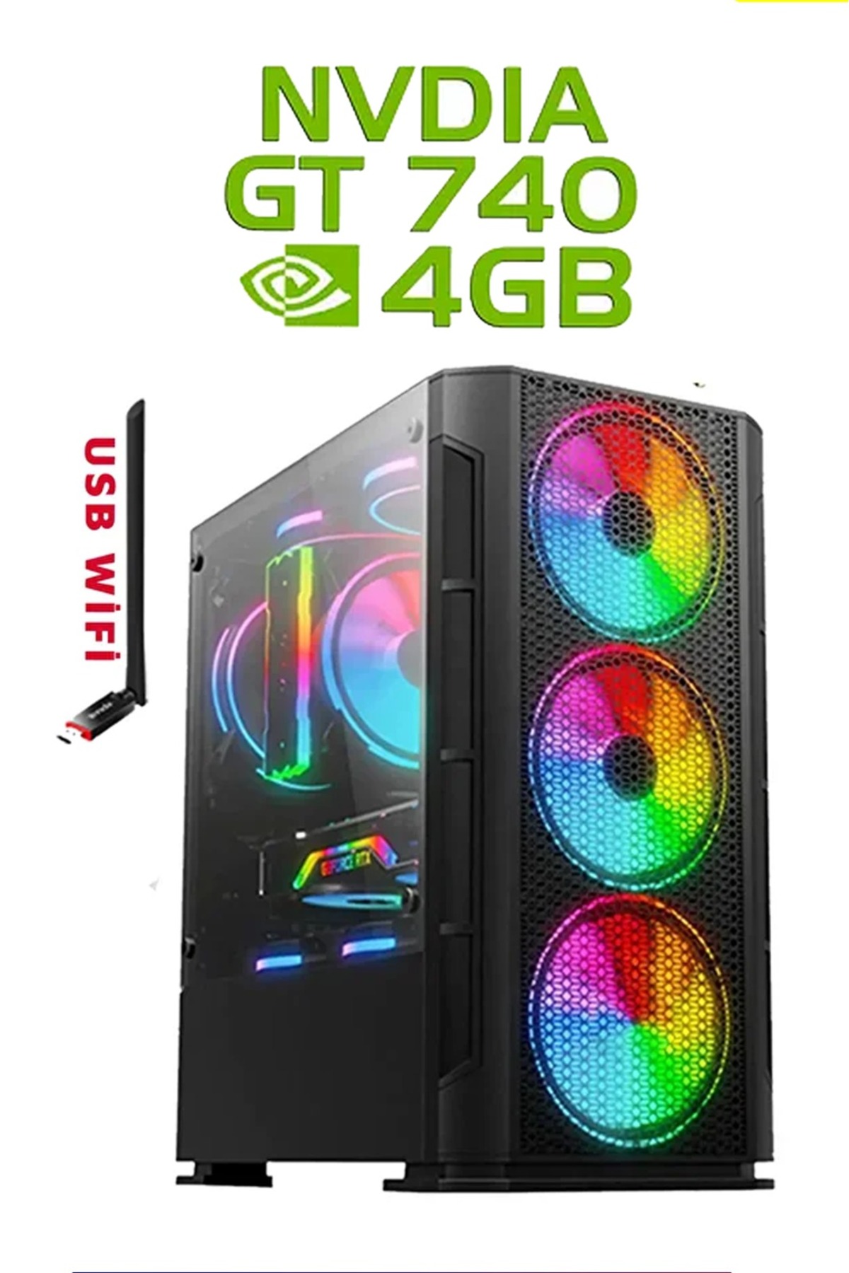 Nx43 (GTA 5) I5-3330,16GB RAM,256GB SSD,GT740 4GB 128BİT,24''Curved Oyuncu Masaüstü Bilgisayar 4