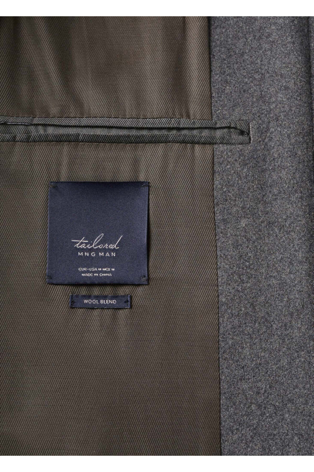 MANGO Man Gri Erkek Palto 47100129 görsel 8