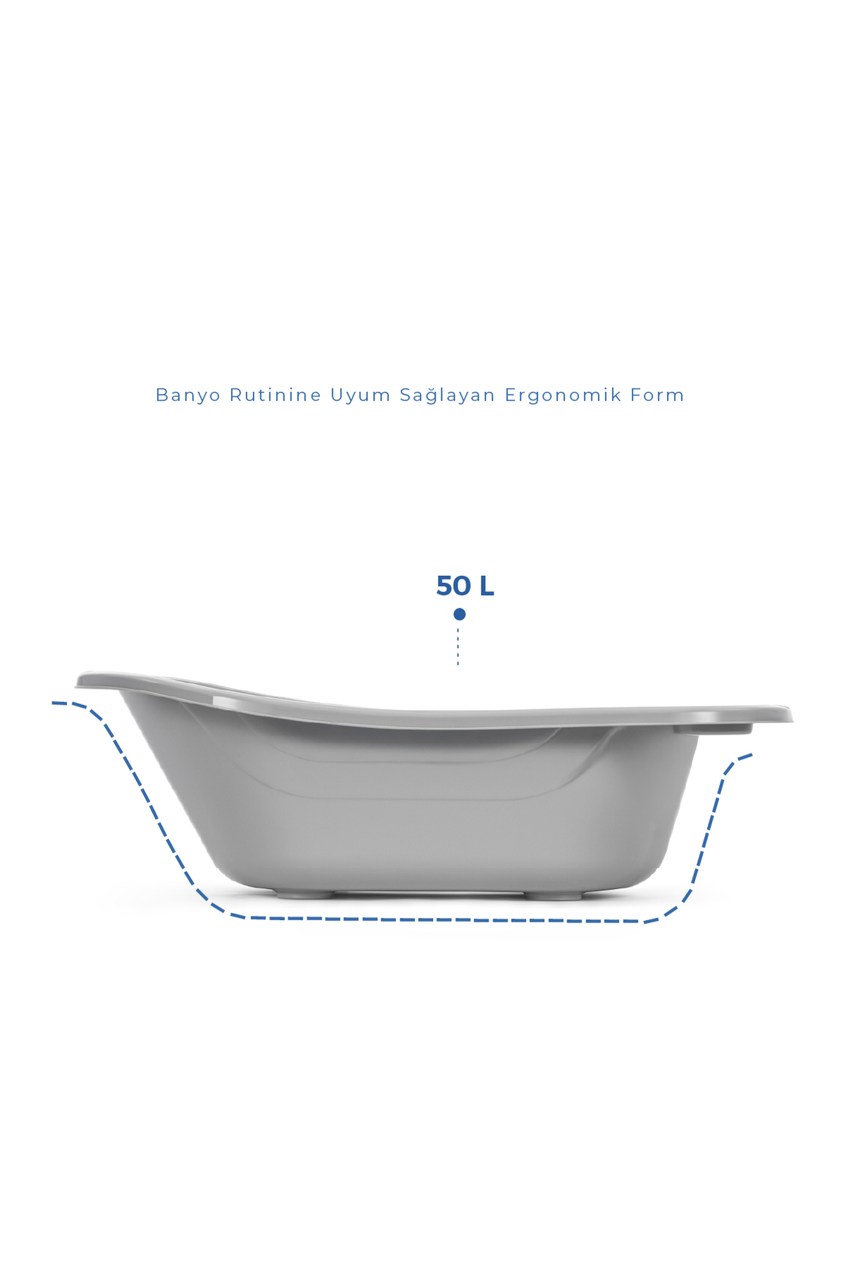 Bebek Banyo Küveti Giderli Büyük Soft Gri 6