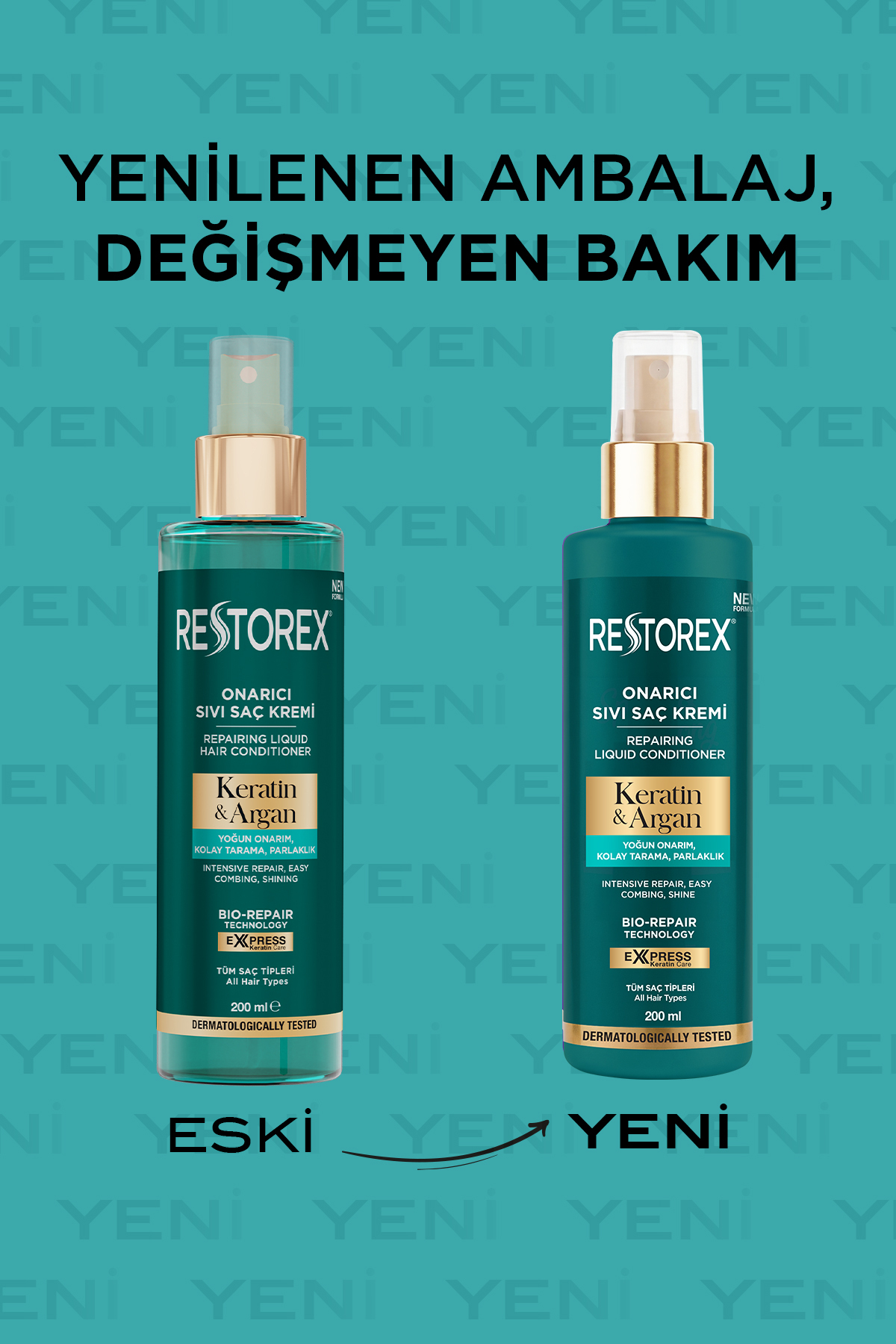 Keratin & Argan Onarıcı Sıvı Saç Bakım Kremi 200 Ml — 8680512632986 — تصویر 2 از 6
