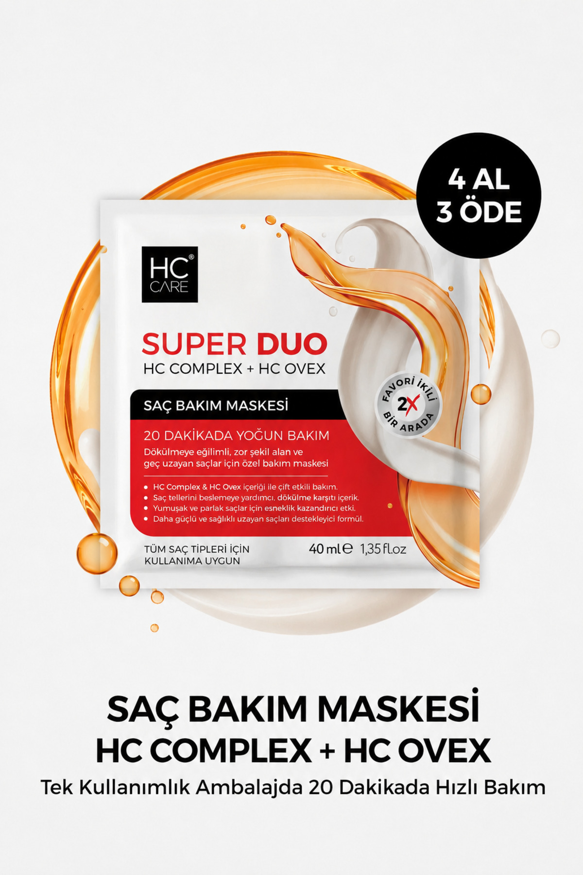 Süper Duo 20 Dakikada Yoğun Onarıcı & Nemlendirici Saç Maskesi — 80777 — تصویر 1 از 7