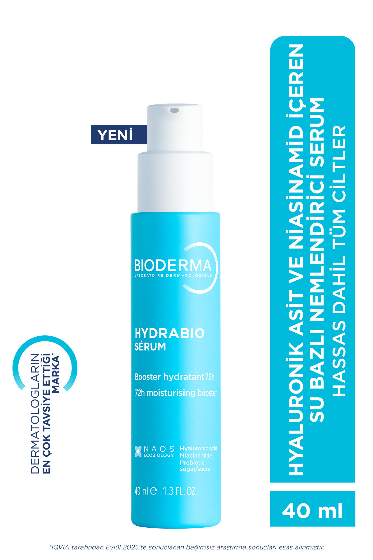 Bioderma Hydrabio Tüm Ciltler için Hyaluronik Asit & Niacinamid İçeren Su Bazlı Nemlendirici Serum 40 ML — 3401347869775