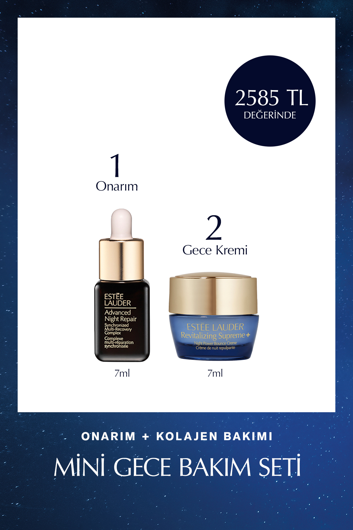 Estee Lauder Onarım & Kolajen Gücü Mini Gece Bakım Seti - Onarıcı Serum 7ml + Gece Kremi 7ml — ELTY68