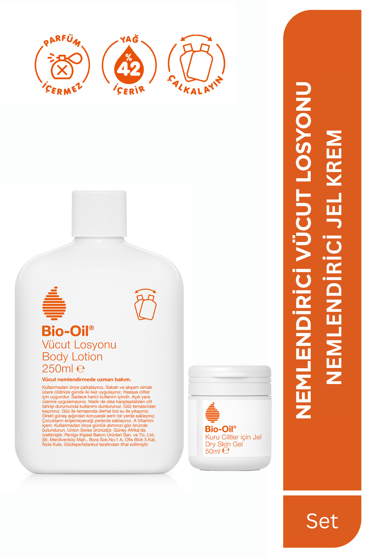 Bio-Oil Çatlak Nemlendirici Cilt Bakım Vücut Losyonu 250 ml & Kuru cilt Nemlendirici Jel 50 ml — 60011591177593
