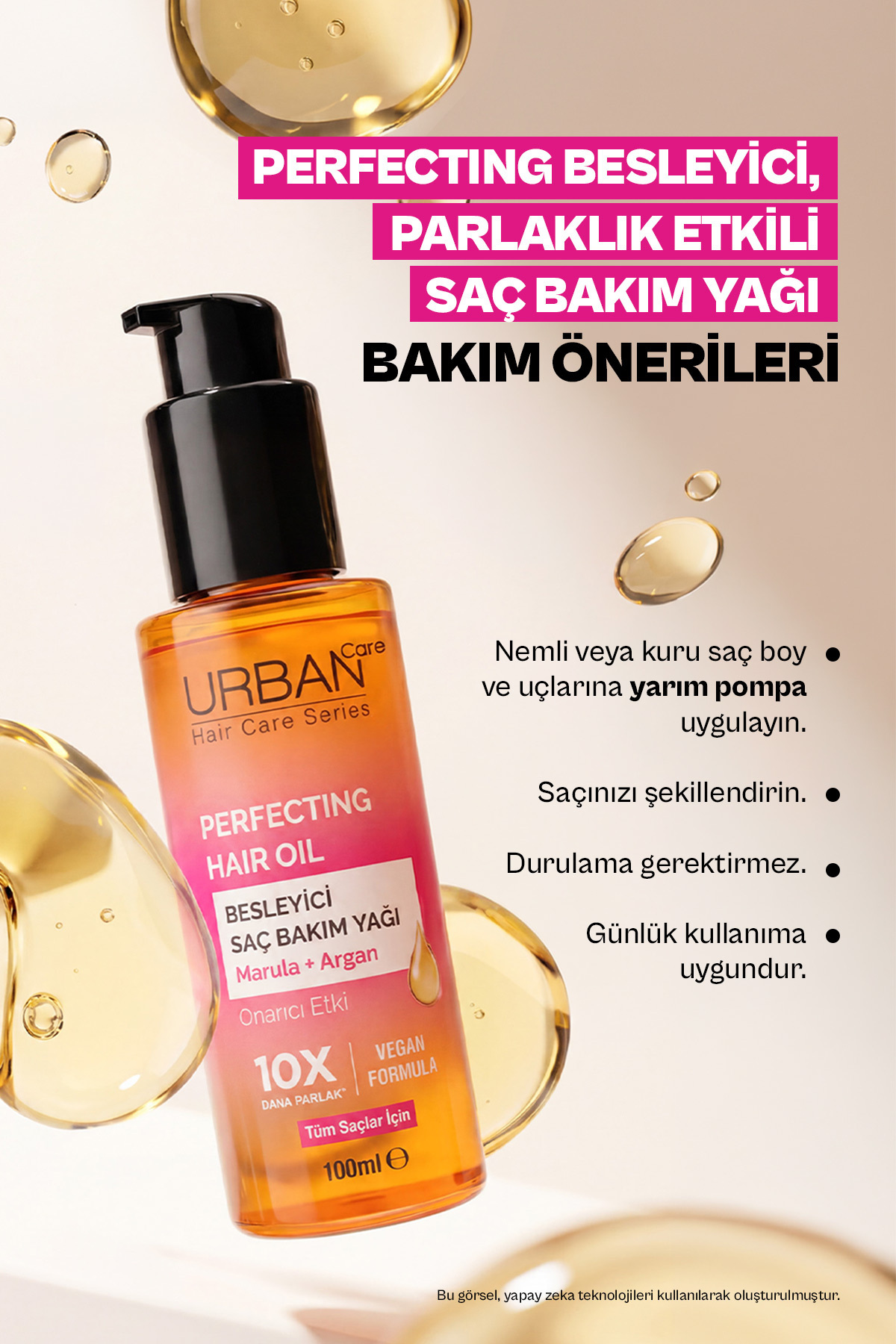 Perfecting Marula ve Argan Yağı Besleyici Parlaklık Veren Saç Bakım Yağı -100ML-vegan — 8680690713194 — تصویر 4 از 8