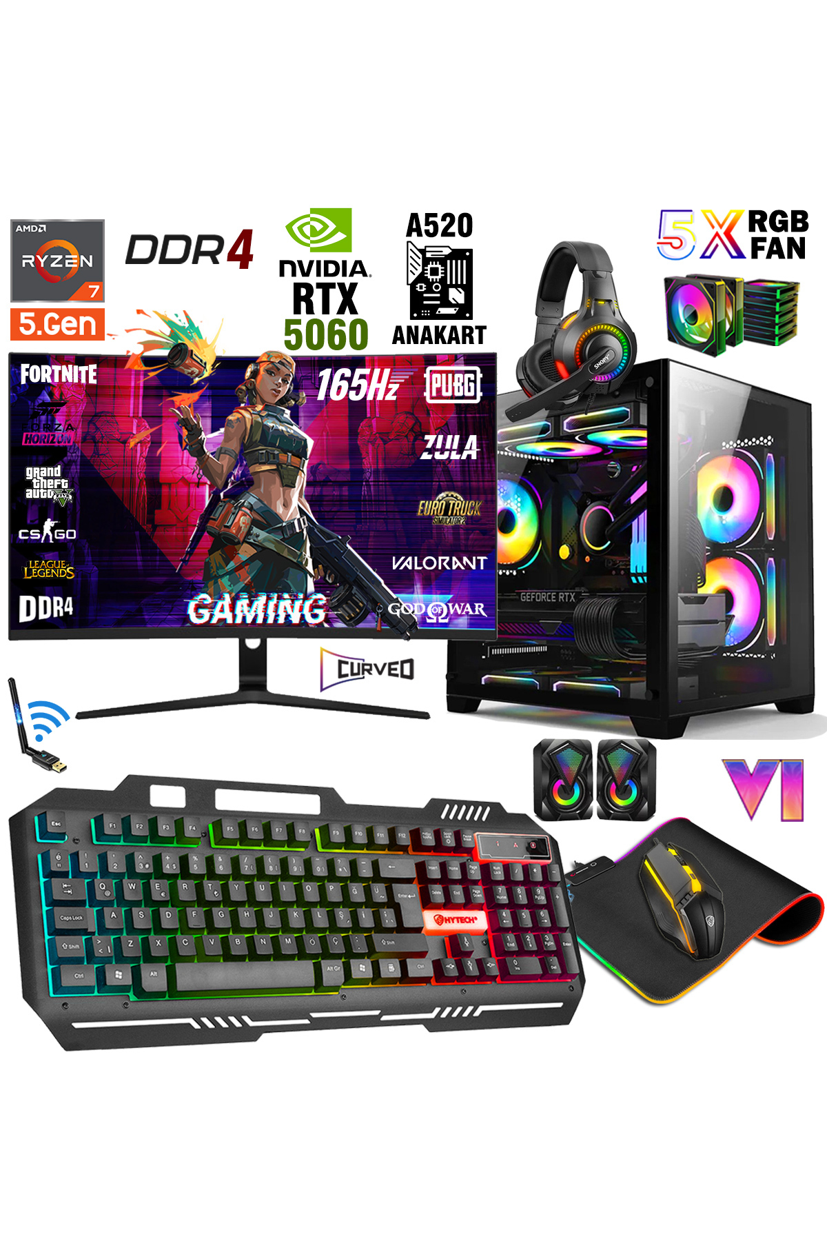 Zeiron Wolfazer X50 Ryzen 7 5700 16GB RAM 1TB SSD RTX5060 24