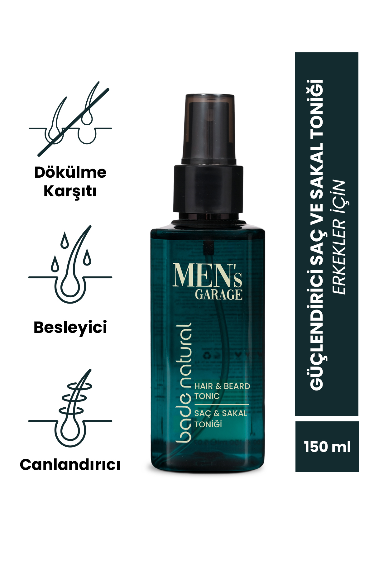 Bade Natural Men's Garage Saç ve Sakal Toniği Besleyici ve Nemlendirici 150 ml — BN.0410