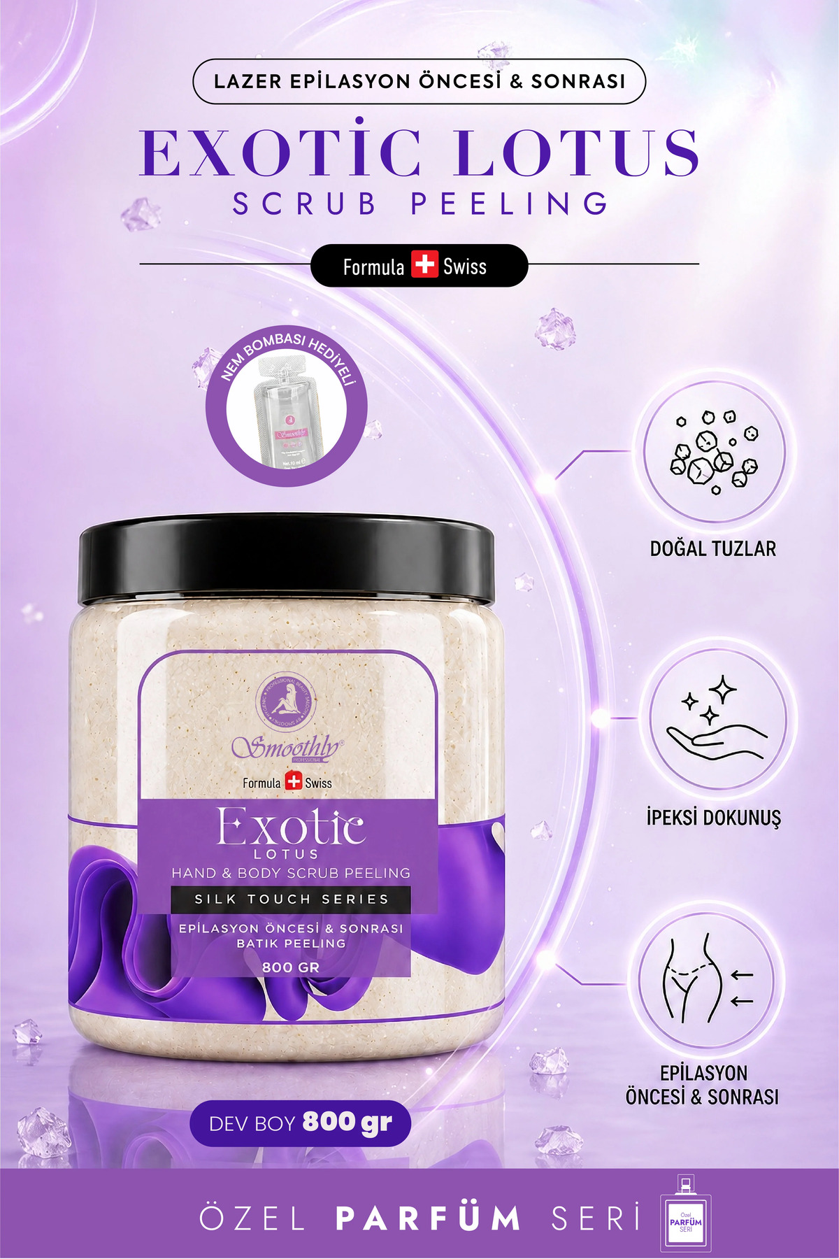 Smoothly LOTUS KALICI KOKULU 800 G. Epilasyon Lazer Peeling Jilet Ağda Batık Pelling — LOTUSEKSOTIC800