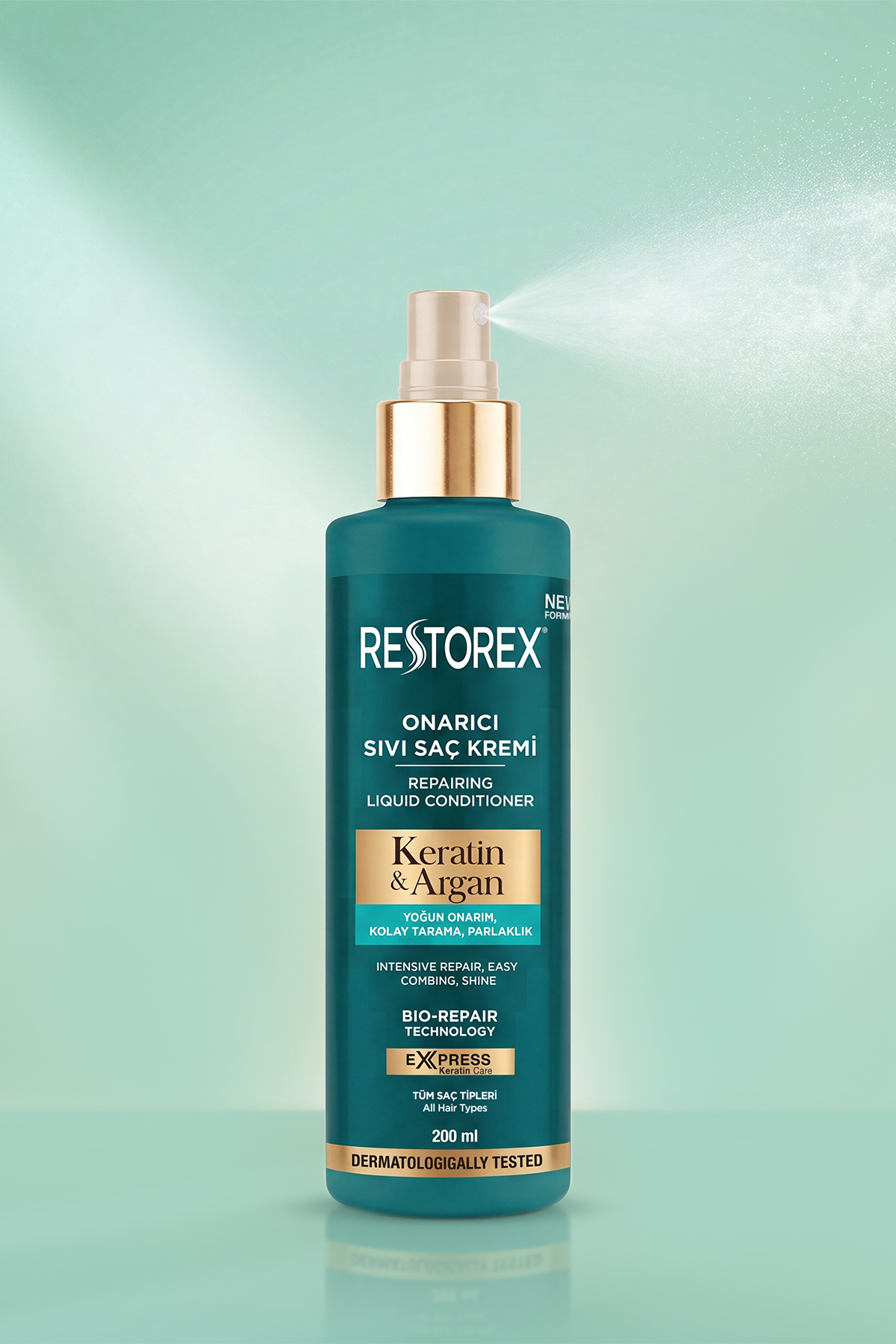 Keratin & Argan Onarıcı Sıvı Saç Bakım Kremi 200 Ml — 8680512632986 — تصویر 3 از 6