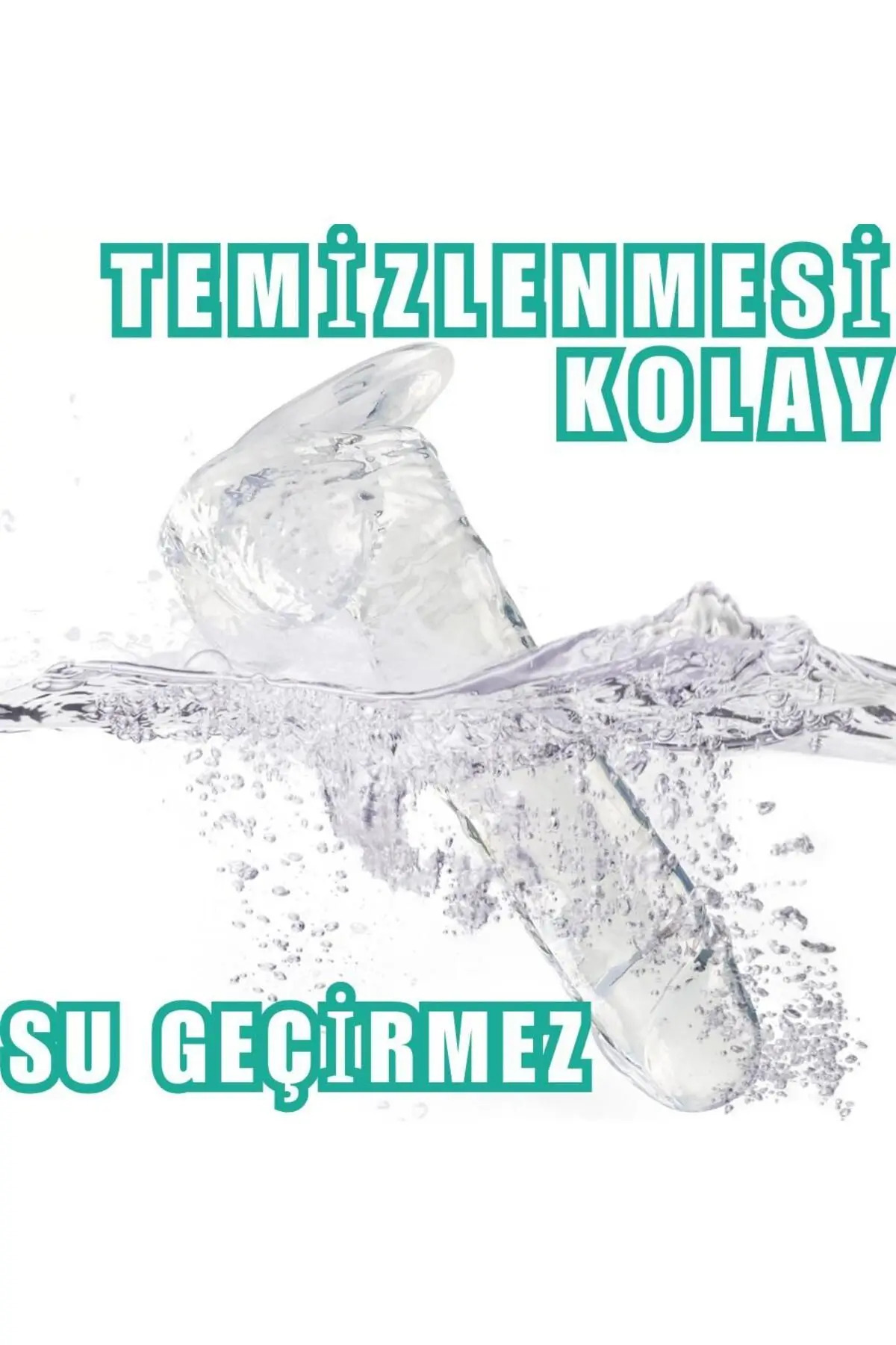 Şeffaf Jel Dildo Yapay Penis Vajinal Anal Vibrator 22 cm 7