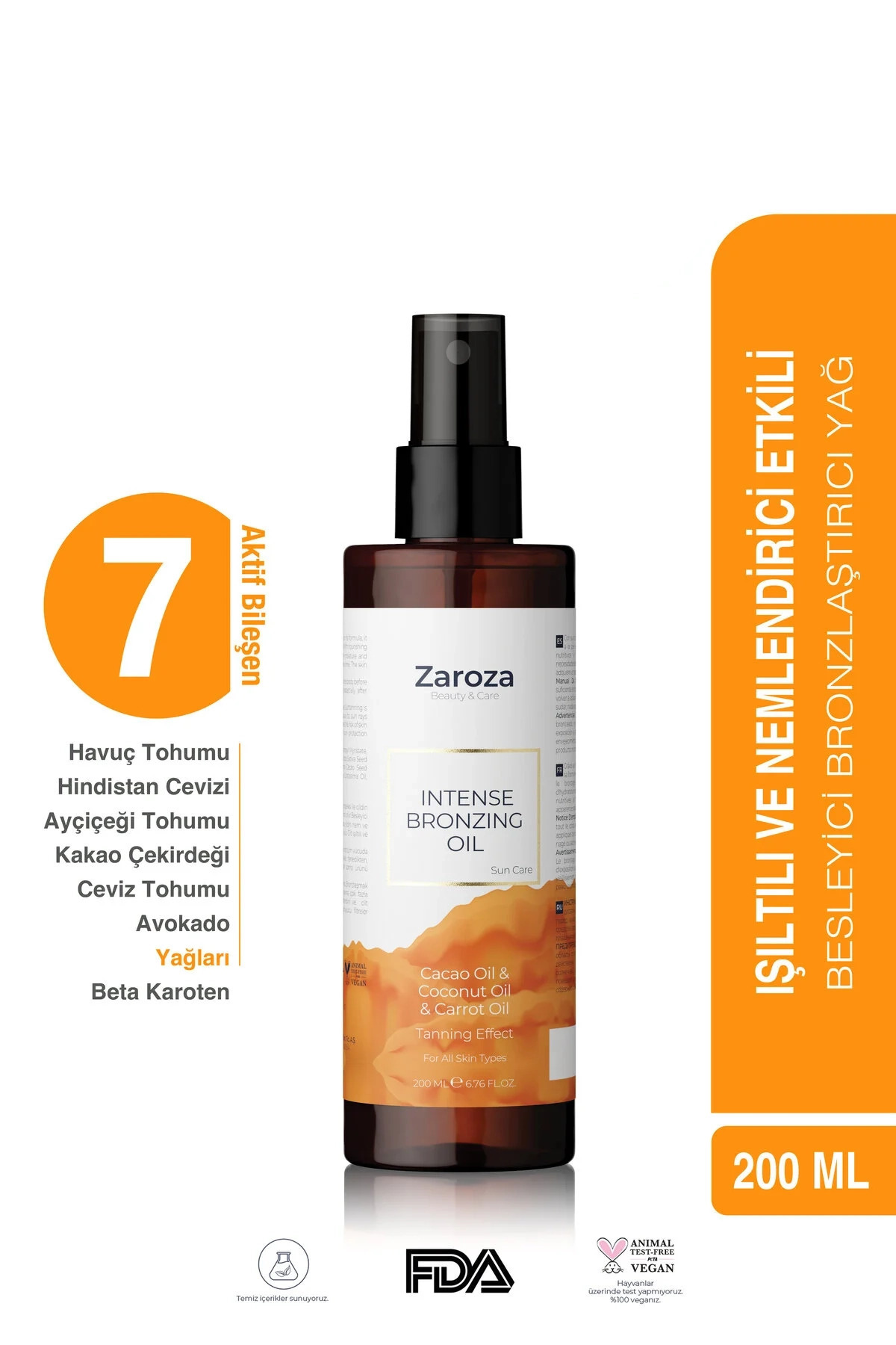 Bronzlaştırıcı Yağ - Intense Bronzing Oil - 200 ml — ZRZ033
