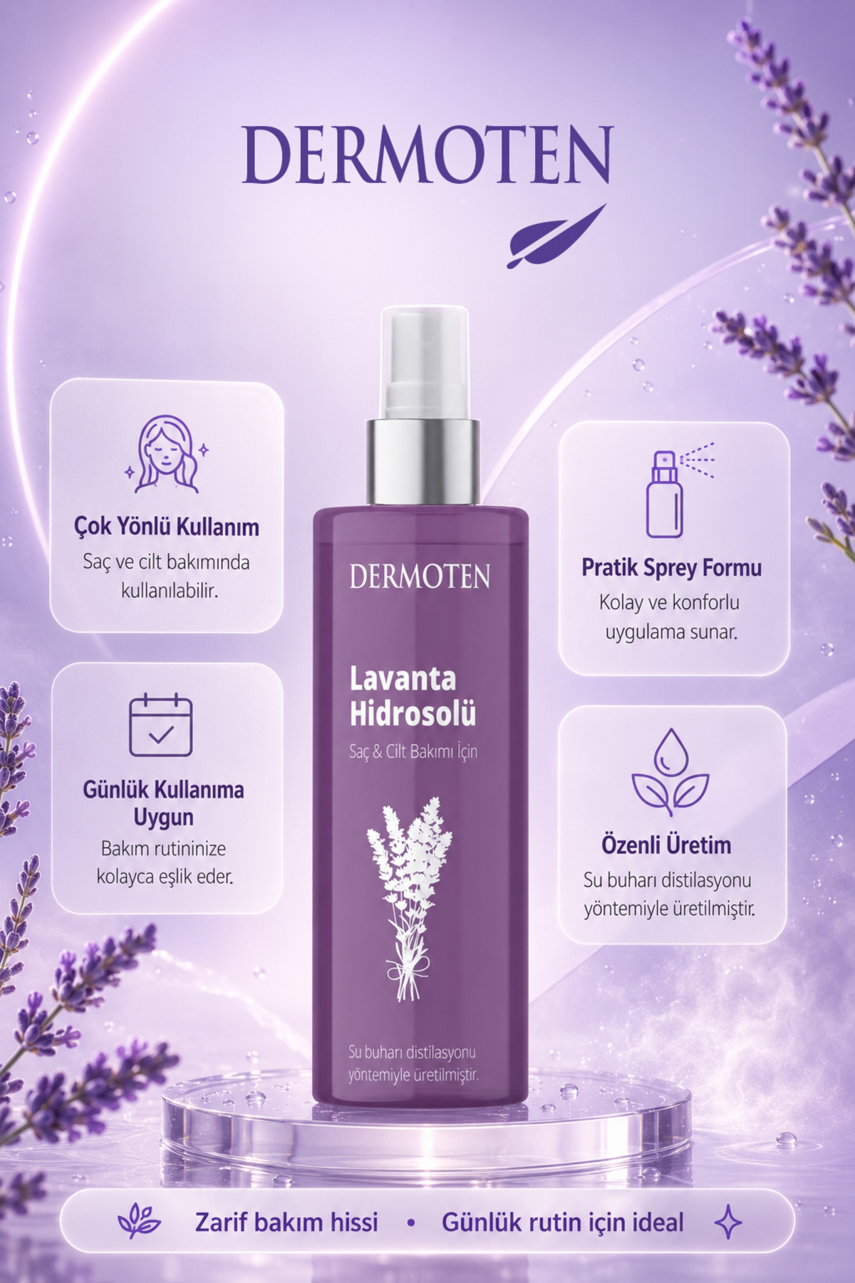 Lavanta Suyu | Cilt ve Saç İçin Ferahlatıcı Bakım Suyu — 8699649018464 — تصویر 7 از 7