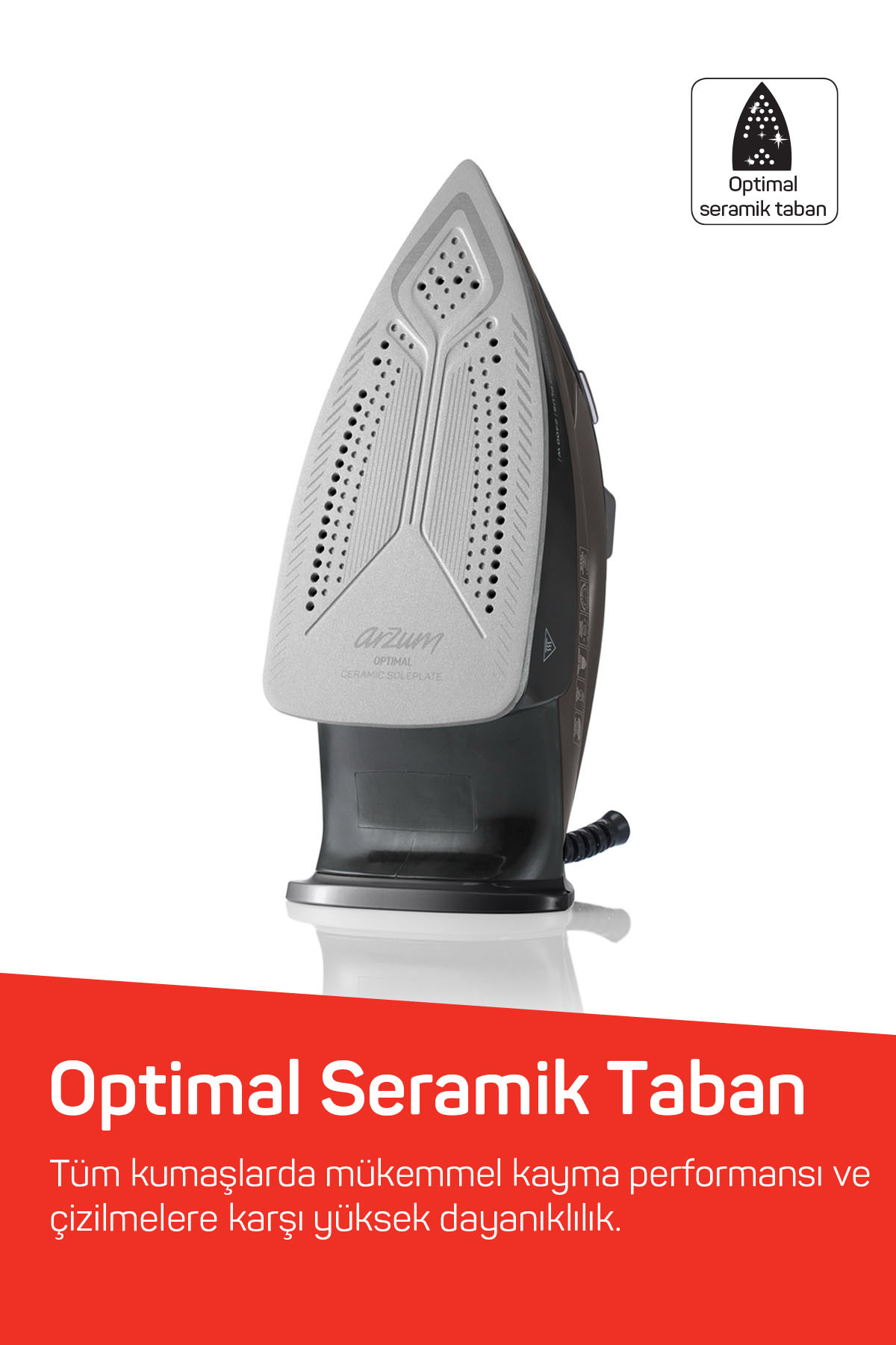 AR6030 SteamPro Plus Buharlı Ütü 2400W, Seramik Taban, 175 gr/min Şok Buhar, Kahverengi 5