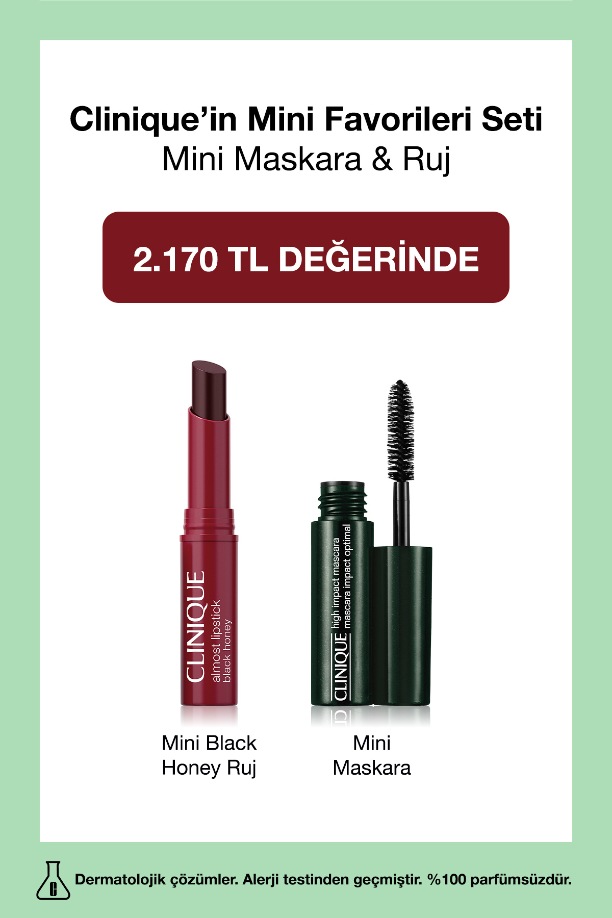 Clinique Mini Favorileri Seti | Mini Almost Lipstick Black Honey Ruj 1.2gr + Mini Siyah Maskara 3.5ml — 149838