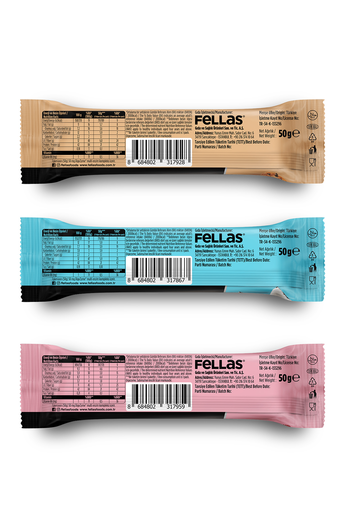 Çikolata Kaplı HighPro+ Protein Bar 50gr Karma Kutu (3 x 3) 9