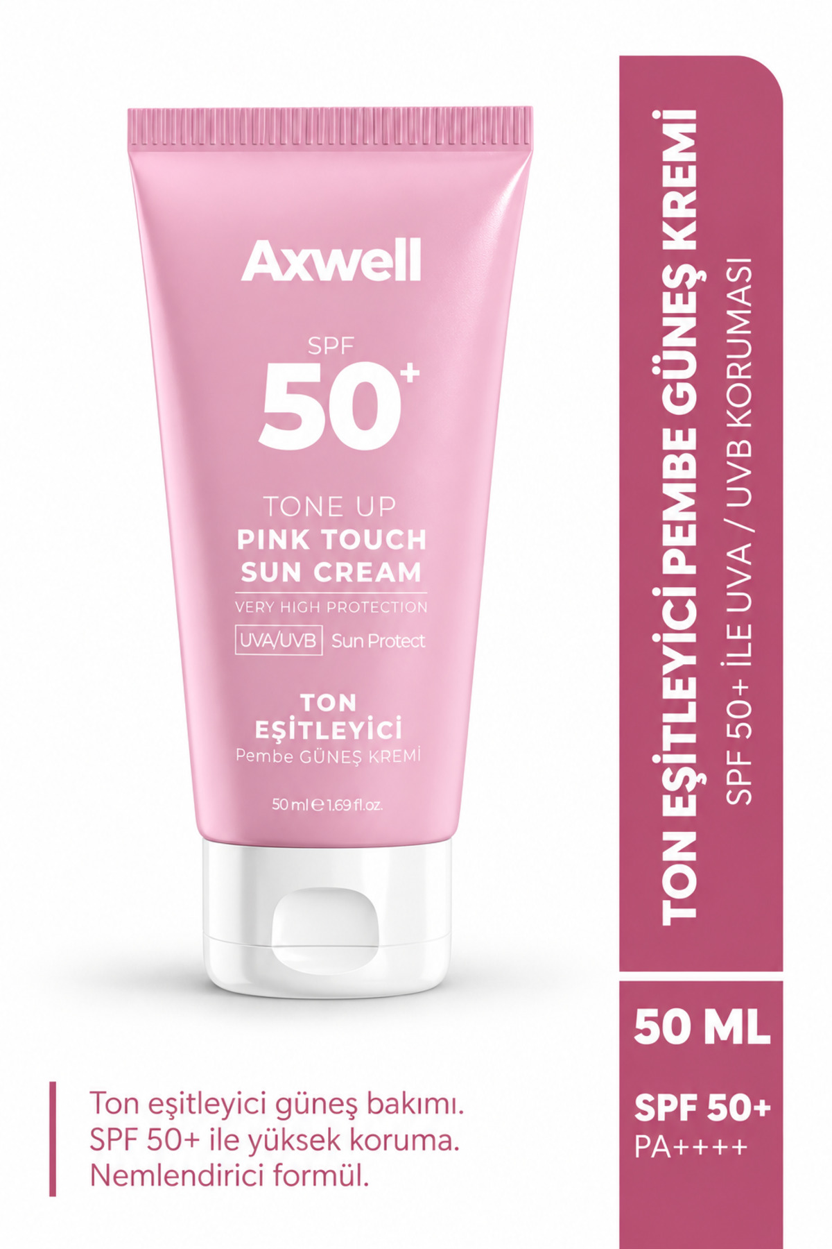 AXWELL Pink Touch Anında Ton Eşitleyici Onarıcı Nemlendirici Pembe Yüz Güneş Kremi Spf50 50 Ml — PGK22