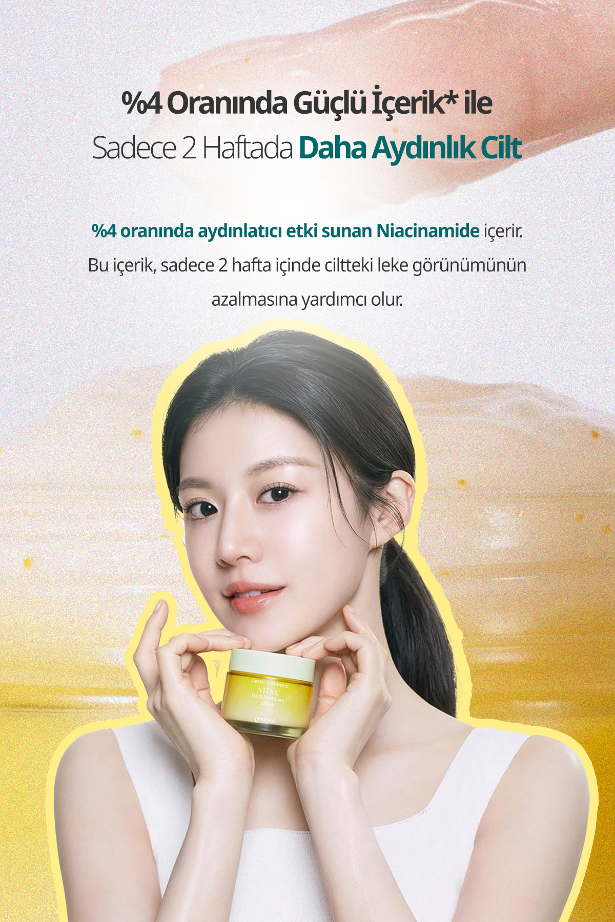 Yeşil Mandalina Özlü Leke Karşıtı Krem GOODAL Green Tangerine Vita C Dark Spot Care Cream — 8809828412048 — تصویر 5 از 9