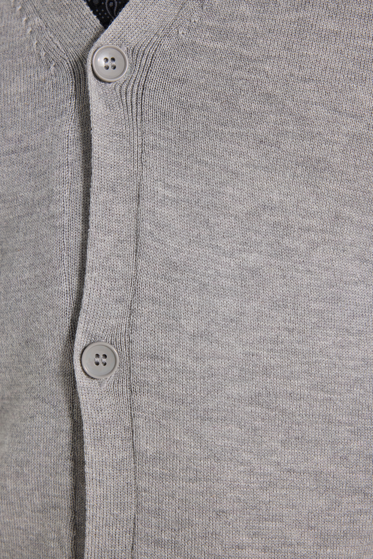 Erkek Slim Fit Düğmeli Düz Pamuk Gri Hırka — خاکستری KZ16036-02 — تصویر 8 از 9