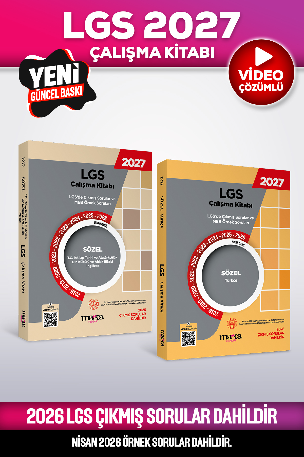 Marka Yayınları 2027 Nisan Güncel 8. Sınıf LGS Çıkmış ve MEB Örnek