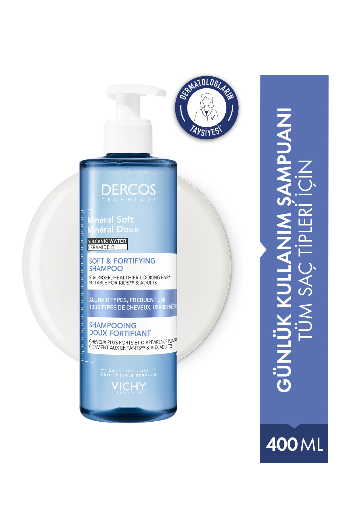 Vichy Dercos Mineral Soft Kepeğe Karşı Bakımı Tamamlayıcı Günlük Kullanım Şampuanı 400 ML — 322656