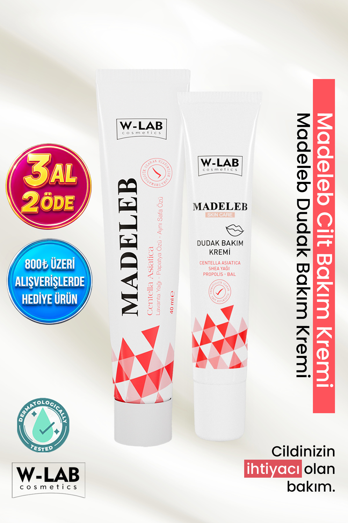 Madeleb Krem 40 ml ve  Madeleb Dudak Bakım Kremi 20 ml Set — WLAB-U-172 — تصویر 1 از 3